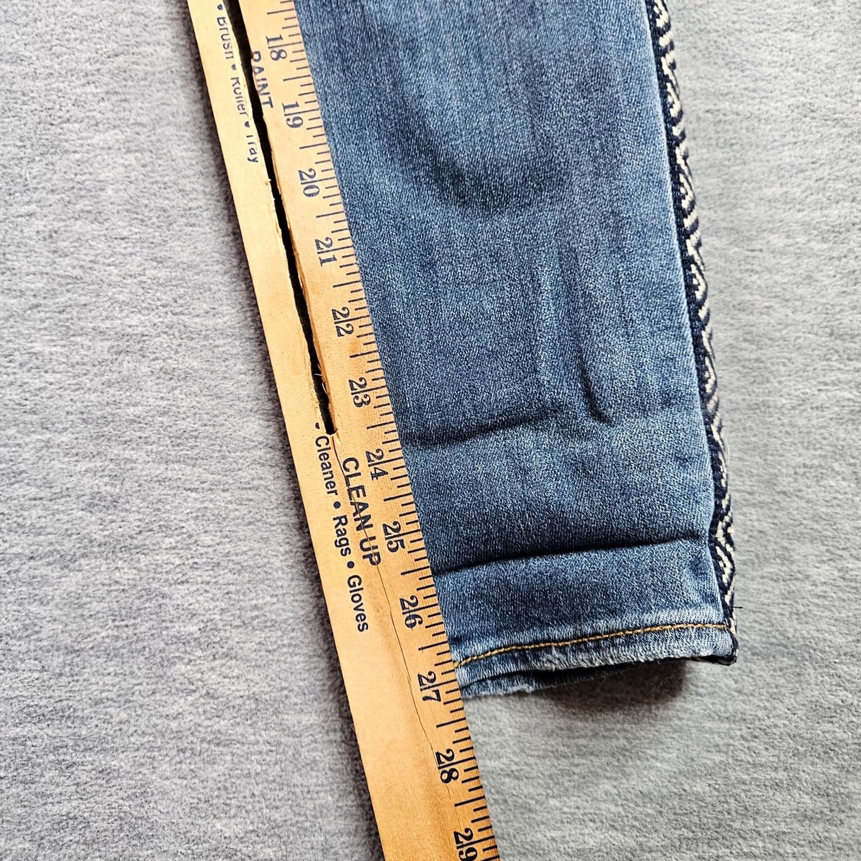 AYR Ayr Driftwood Blue Jeans W27 High Rise Slim Embroidered Side 5-Pocket Denim Cotton/Spandex Women/Metrics Size 27" / US 4 / IT 40 - 4 Thumbnail