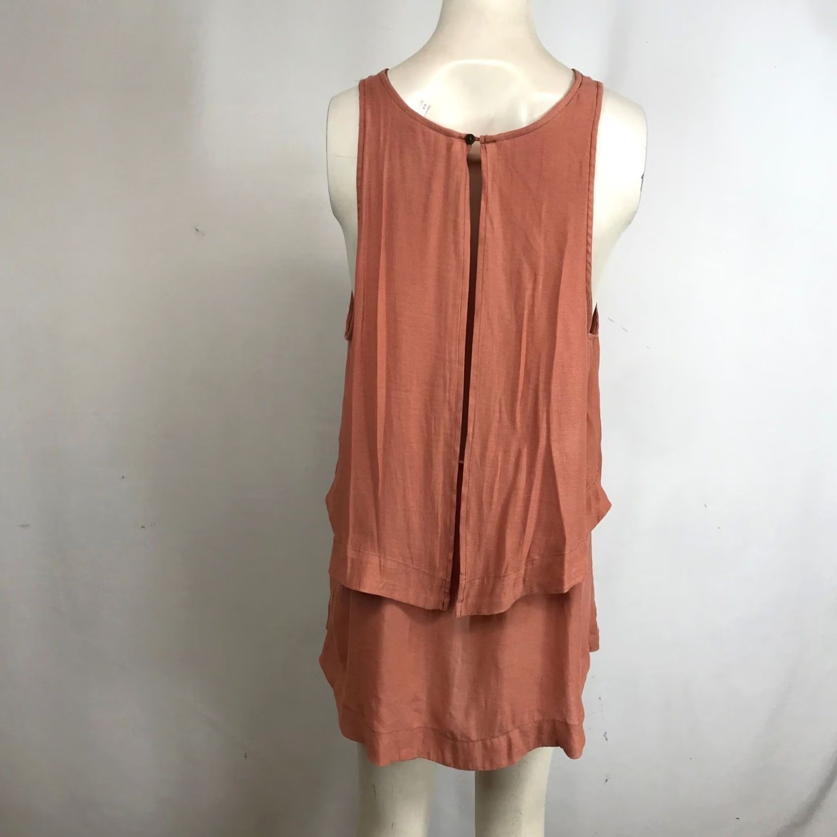Free People VINTAGE? No. Free People Shirt Womens M Orange Sleeveless Tiered Tank Top Casual Tunic Size M / US 6-8 / IT 42-44 - 5 Thumbnail