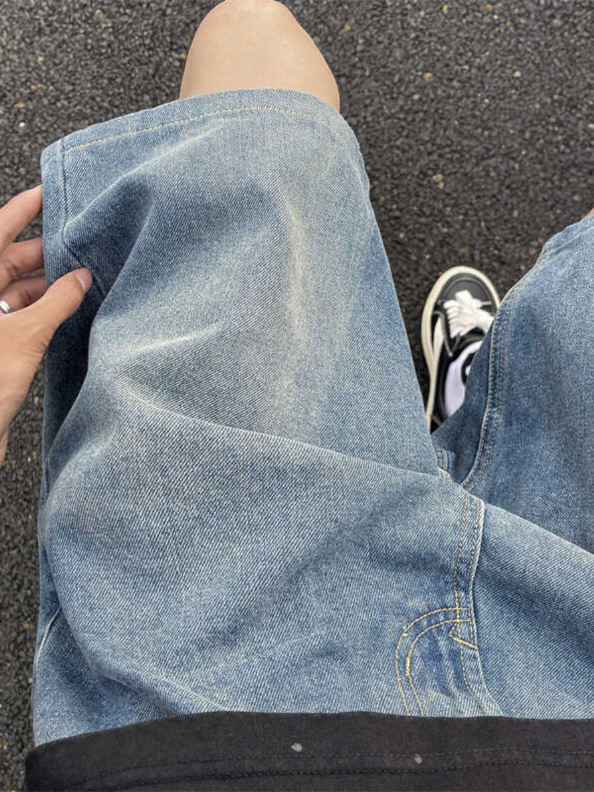 Japanese Brand × Jean Retro washed loose denim shorts Size US 32 / EU 48 - 4 Thumbnail