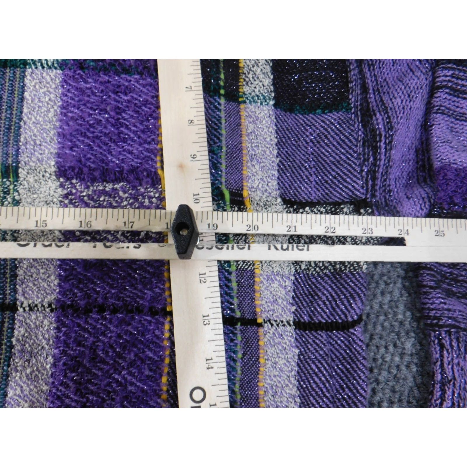 Vintage Tony Lambert Sweater Women's L Purple Knit Turtleneck Long Sleeve Ramie Acrylic Stretch Ruffle Vintage? No Size L / US 10 / IT 46 - 5 Thumbnail