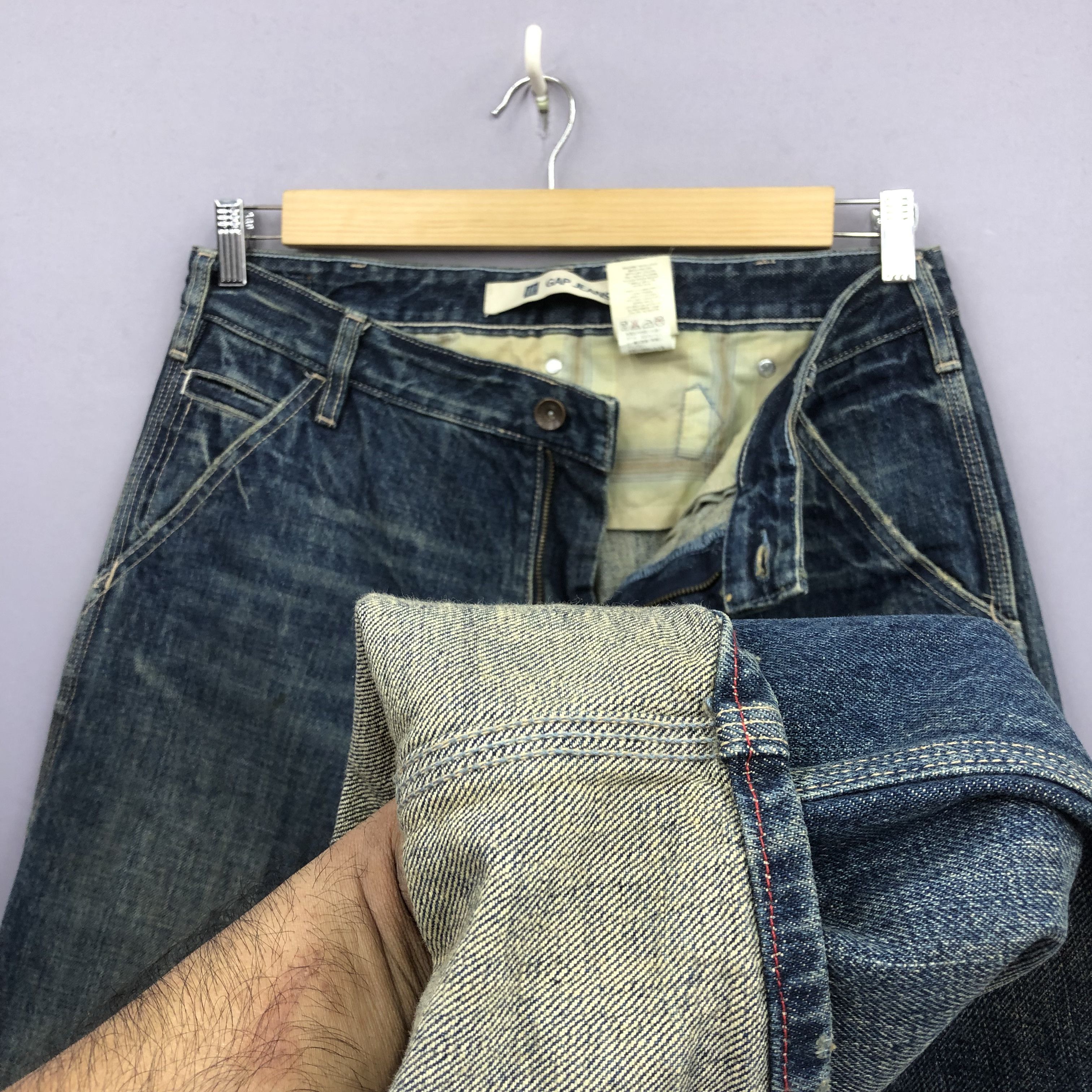 Japanese Brand Crazy Vintage 90s Gap Baggy Jeans Skater Buckle Faded Denim Size US 34 / EU 50 - 7 Thumbnail