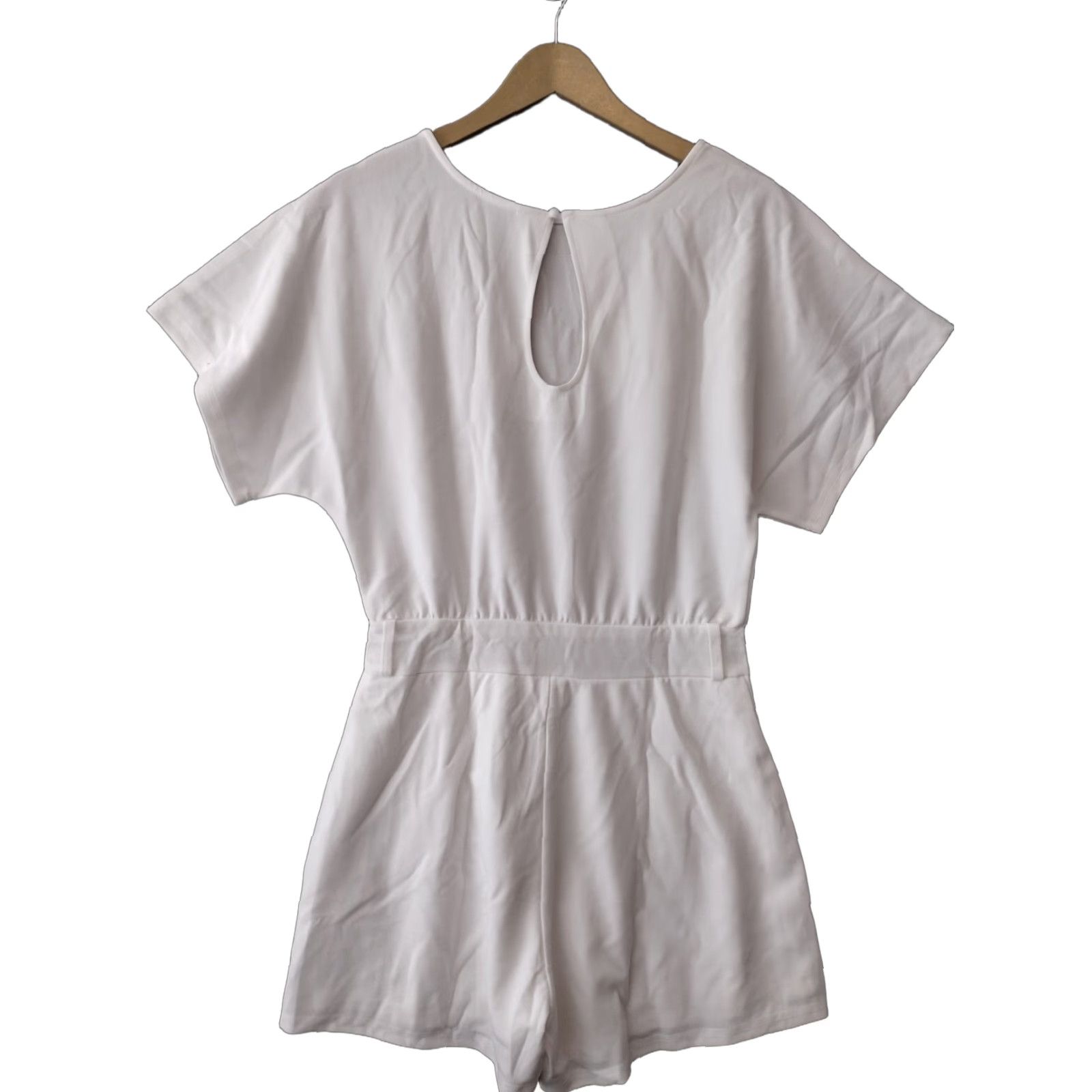 Vintage Unbranded Women's Paper Bag Short Sleeve Romper White S Size 28" / US 6 / IT 42 - 1 Thumbnail