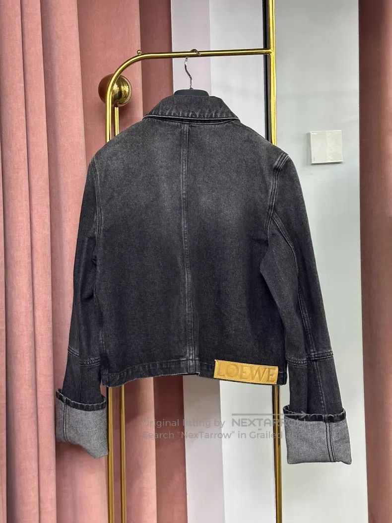 Loewe Loewe Black Back Letter Logo Denim Jacket Size XS / US 0-2 / IT 36-38 - 3 Thumbnail