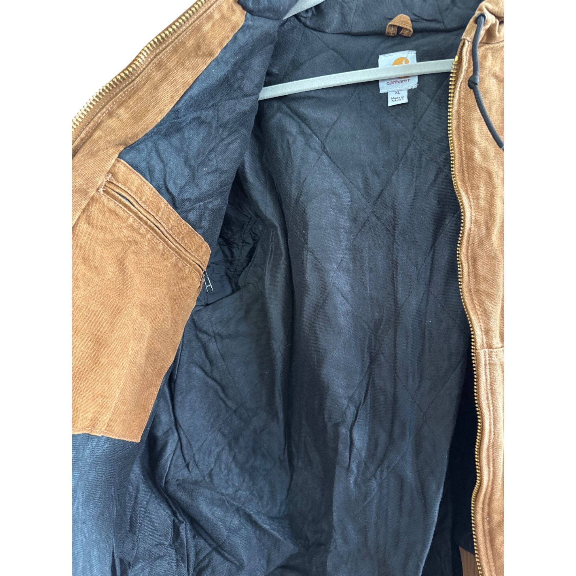 Carhartt Vintage Carhartt Brown Quilted-Lined Hooded Canvas Jacket XL Size US XL / EU 56 / 4 - 5 Thumbnail