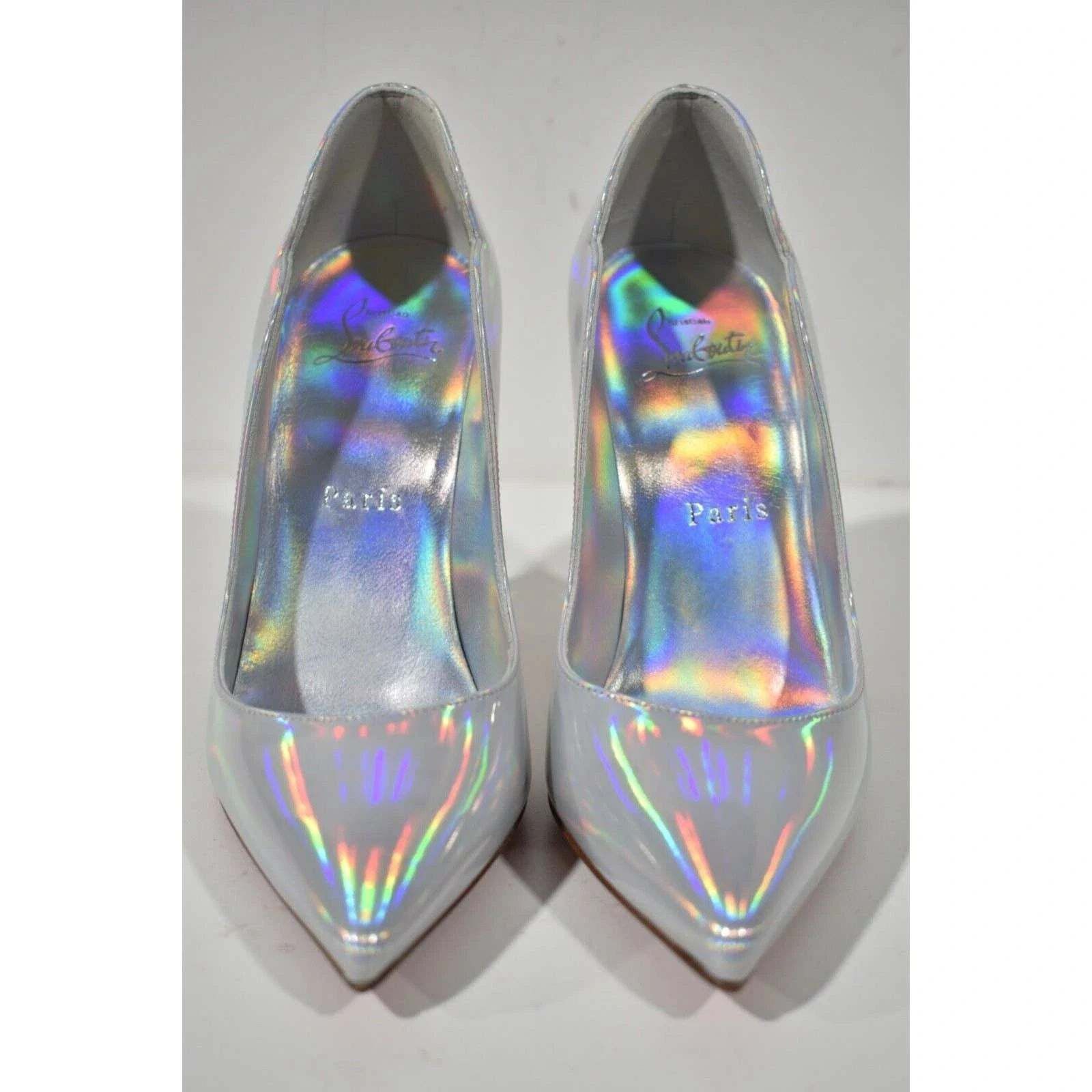 Christian Louboutin Hot Chick 100 Bianco White Patent Psychic AB Heel Pump 35.5 Size US 5.5 / IT 35.5 - 5 Thumbnail