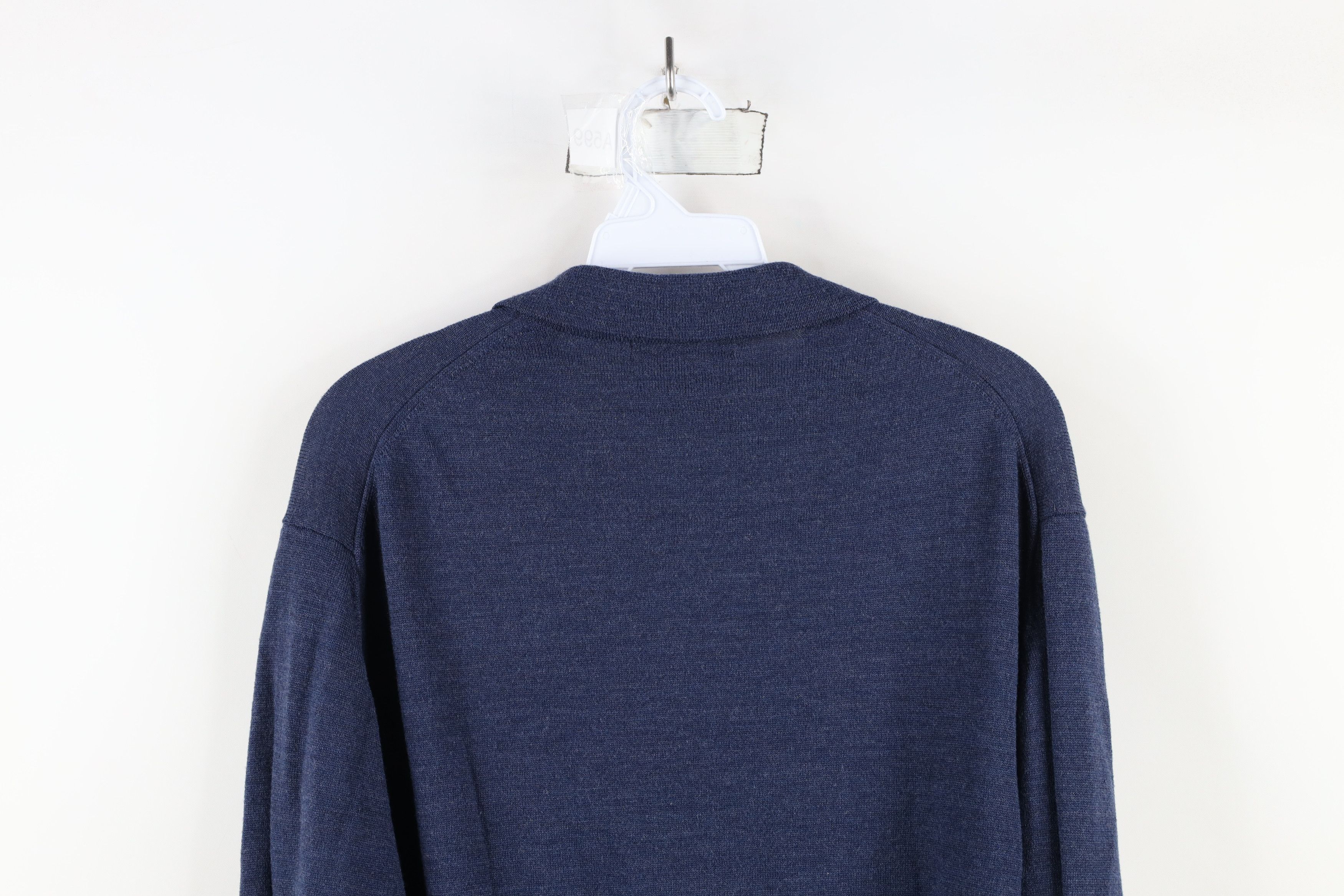 Vintage Vintage 90s Streetwear Wool Blend Knit Collared Sweater Blue Size US XL / EU 56 / 4 - 8 Thumbnail