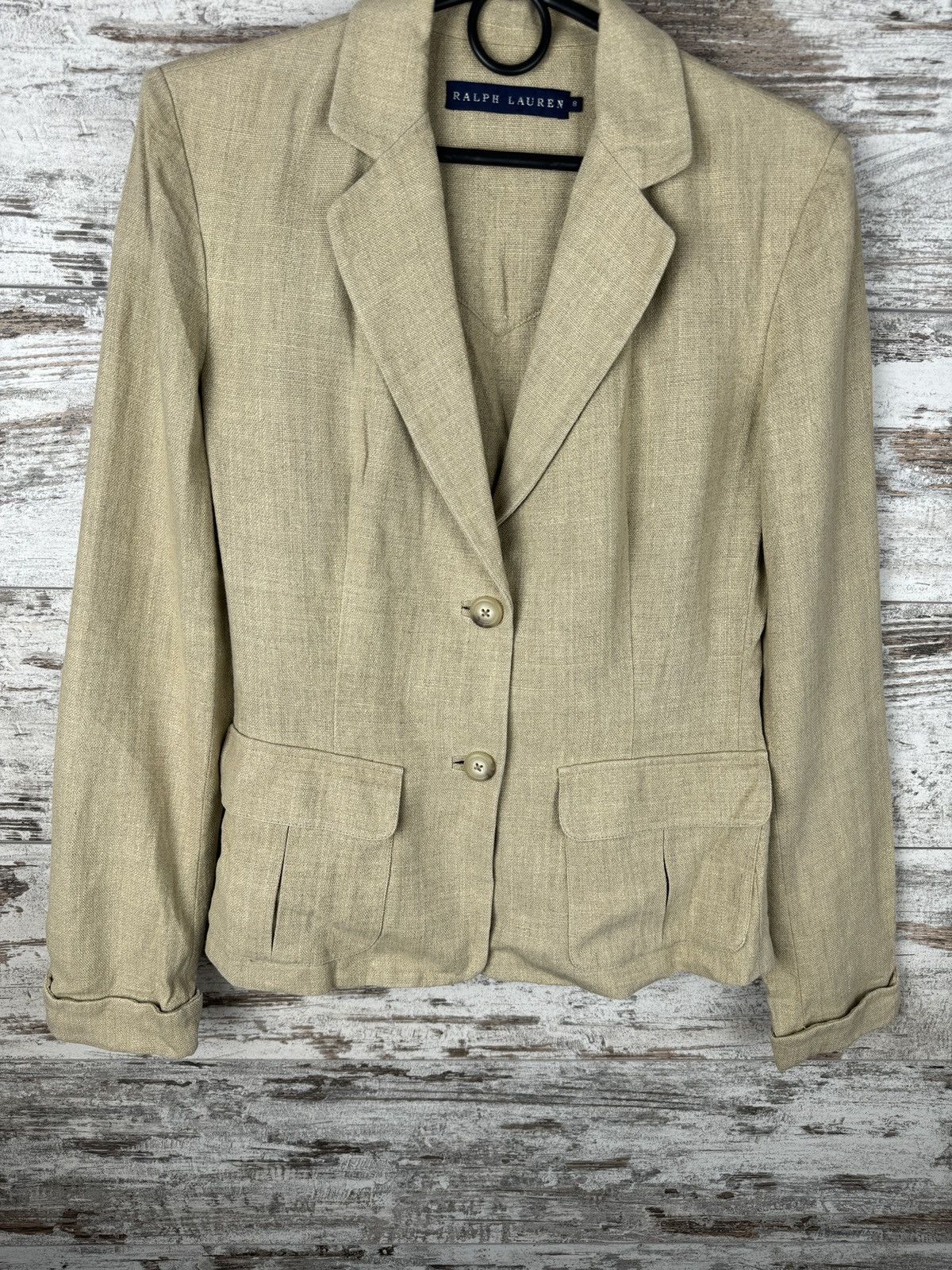 Polo Ralph Lauren × Vintage Women’s Vintage Polo Ralph Lauren linen blazer line size 8 S Size S / US 4 / IT 40 - 4 Thumbnail