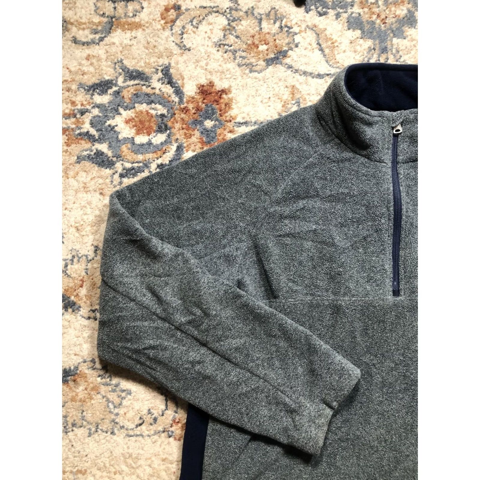 Polo Ralph Lauren Polo Sport Ralph Lauren Sweater Mens L Gray 1/4 Zip Pullover Raglan Sleeve Mock Neck Polyester Casual Pullover Size US L / EU 52-54 / 3 - 3 Thumbnail