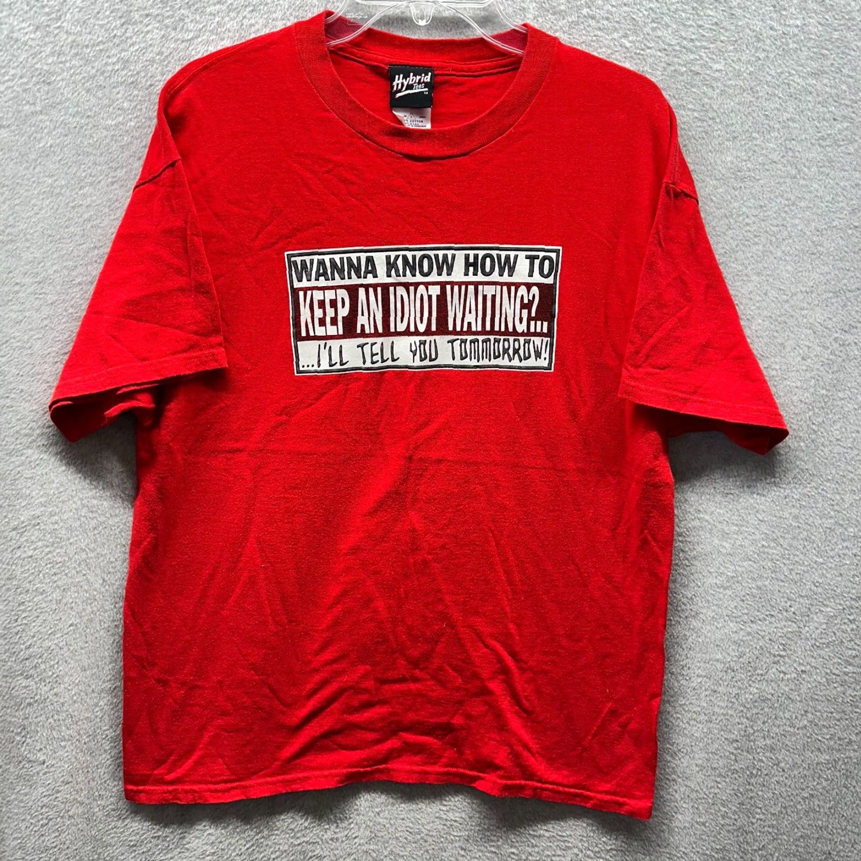Vintage VINTAGE Hybrid T Shirt Adult Large Red Funny Sarcasm 90s Nerd Tee Crew Idiot Shirt Mens Size US L / EU 52-54 / 3 - 2 Thumbnail