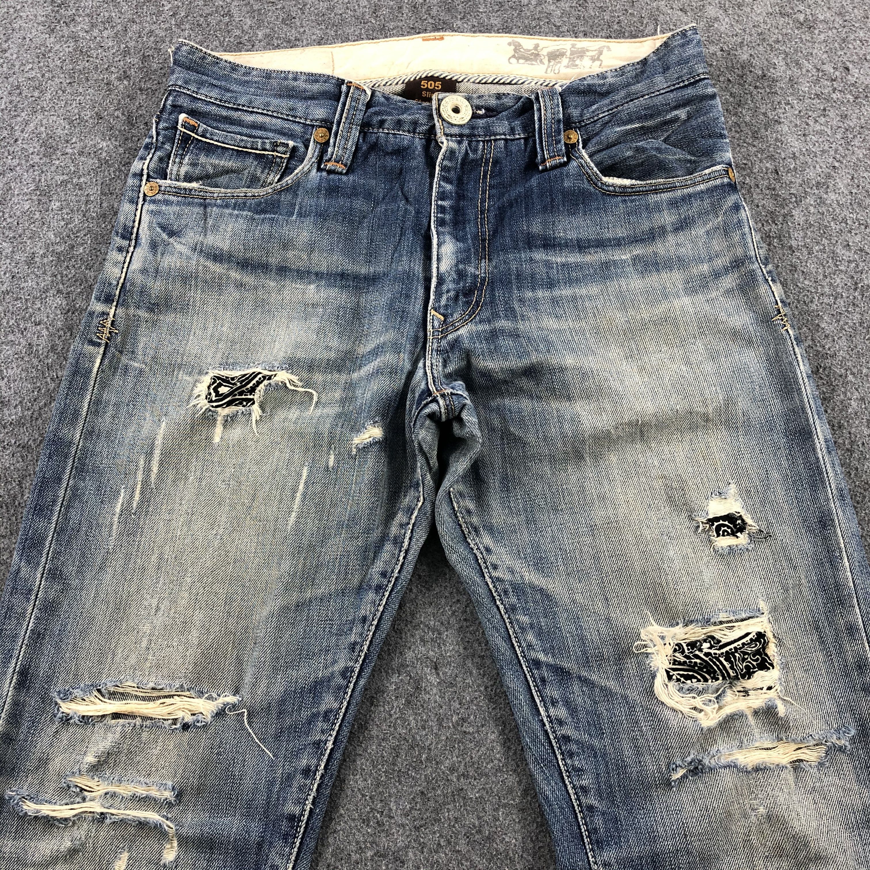 Levi's × Vintage Vintage Blue Wash Levis 505 Slim Jeans-JM1958 Size US 32 / EU 48 - 3 Thumbnail