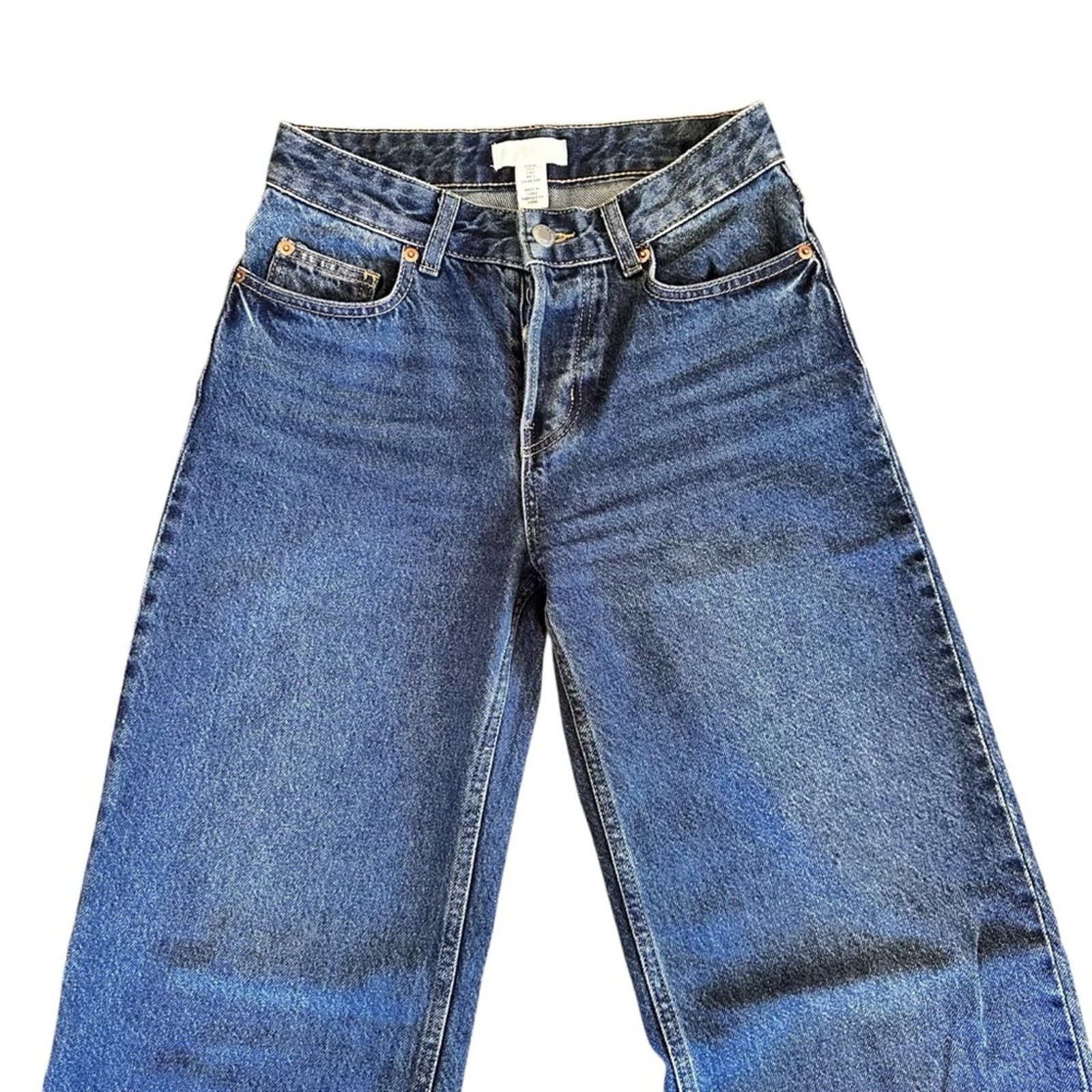 H&M H&M Wide Straight Leg Denim – Medium Wash – Size 2 – EUC Size 25" / US 0 / IT 36 - 2 Thumbnail