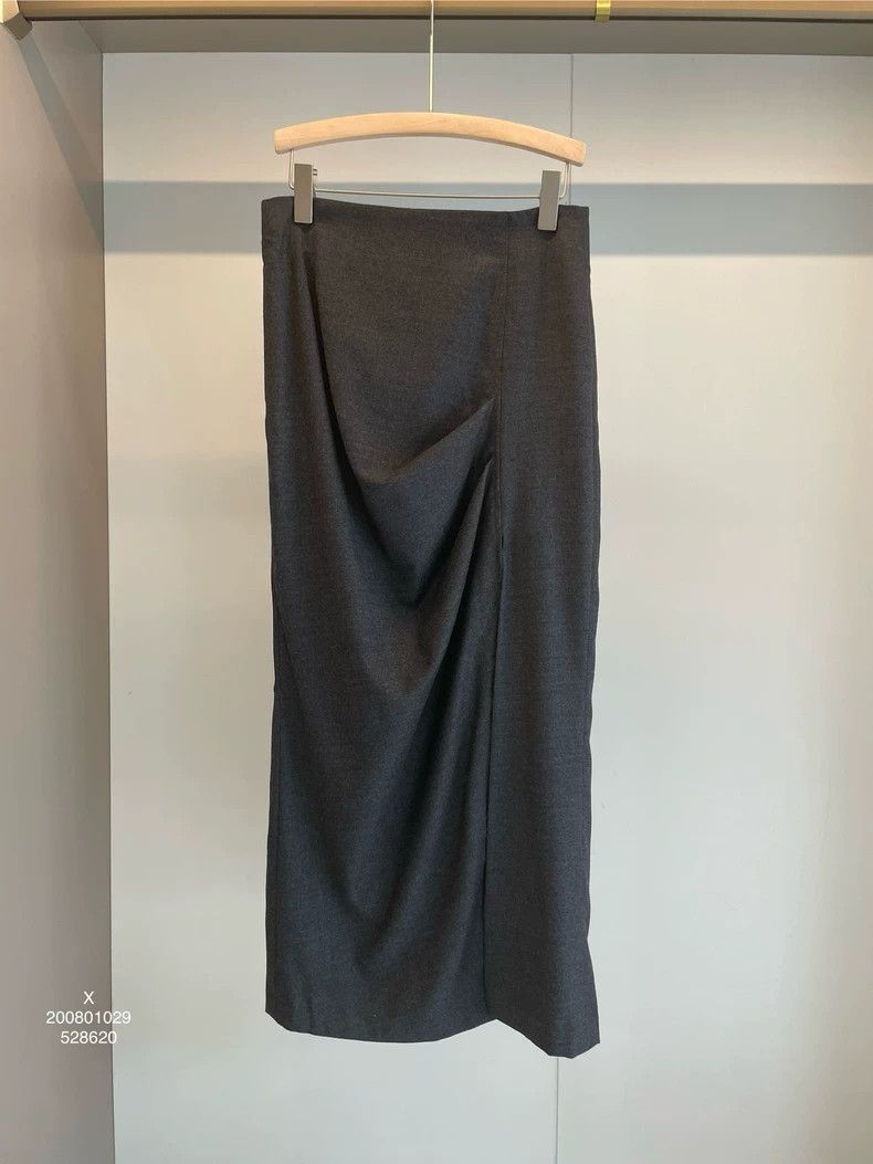 Brunello Cucinelli Brunello Cucinelli Gray Wool Long Skirt - dmc Size US 38 / EU 54 - 1 Thumbnail