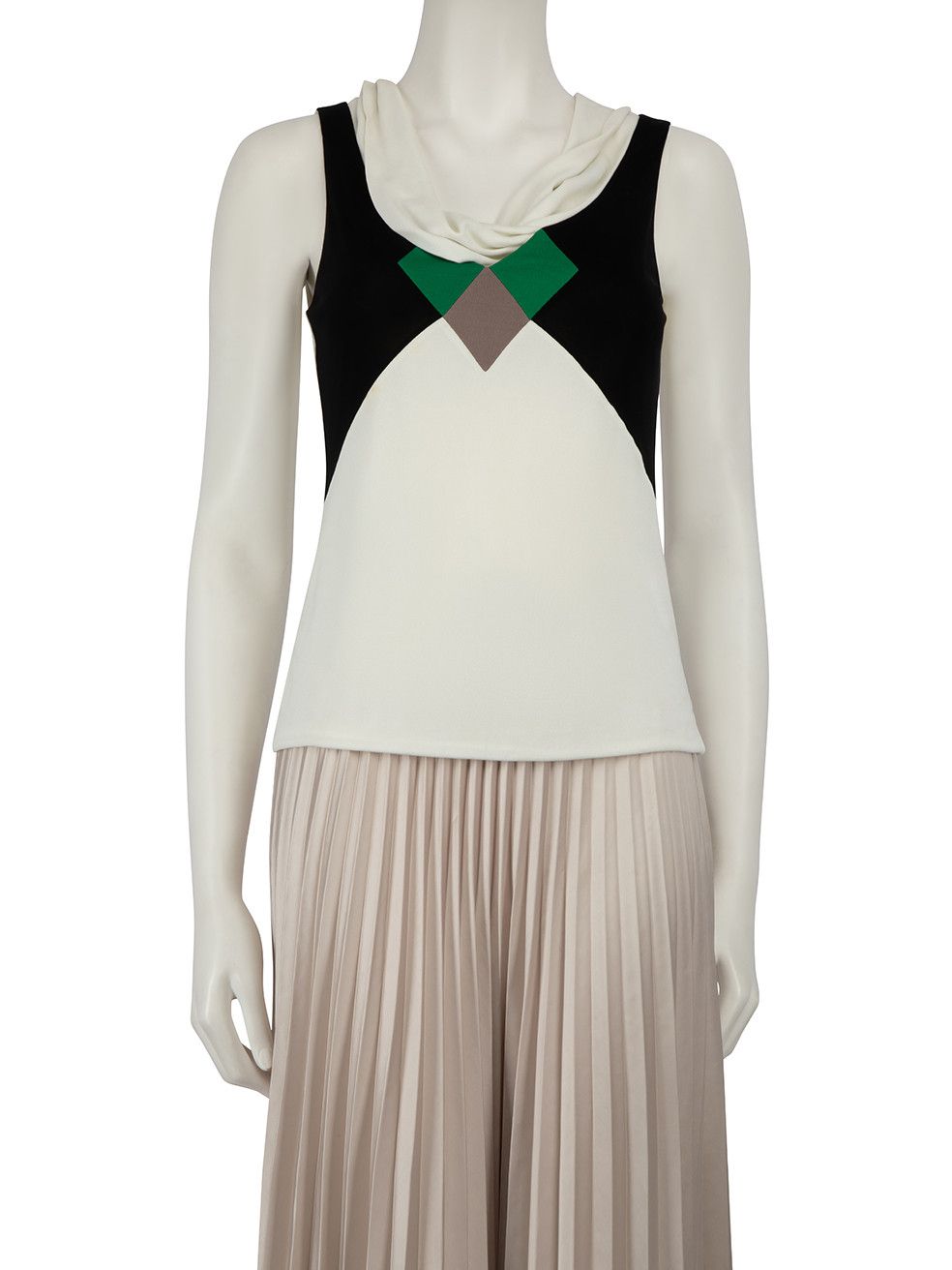 image of Gucci White Draped Neck Sleeveless Top, Women's (Size XS)