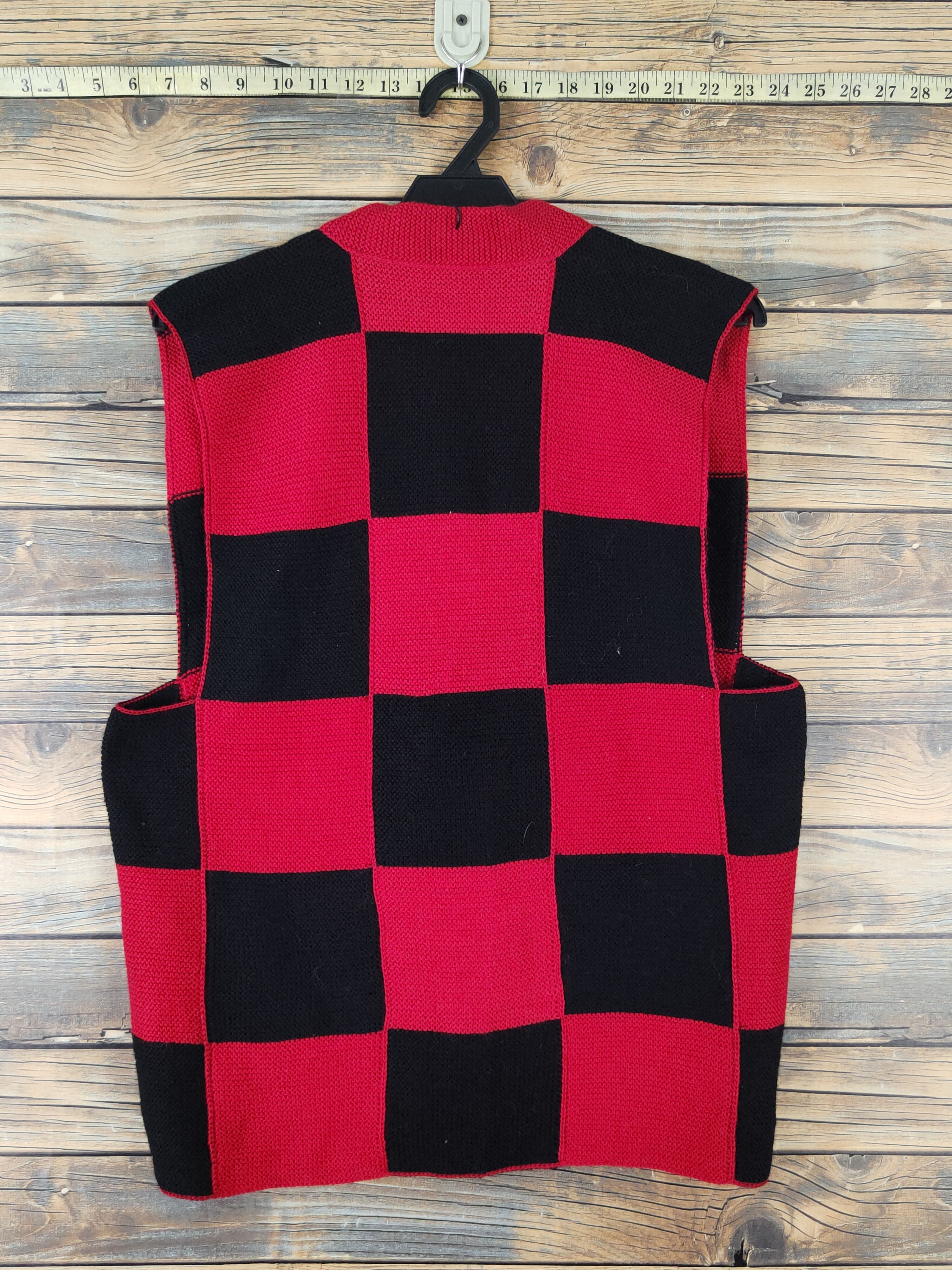Homespun Knitwear Japan vintage checkered Red Black Knitwear Vests #W1647 Size S / US 4 / IT 40 - 7 Thumbnail