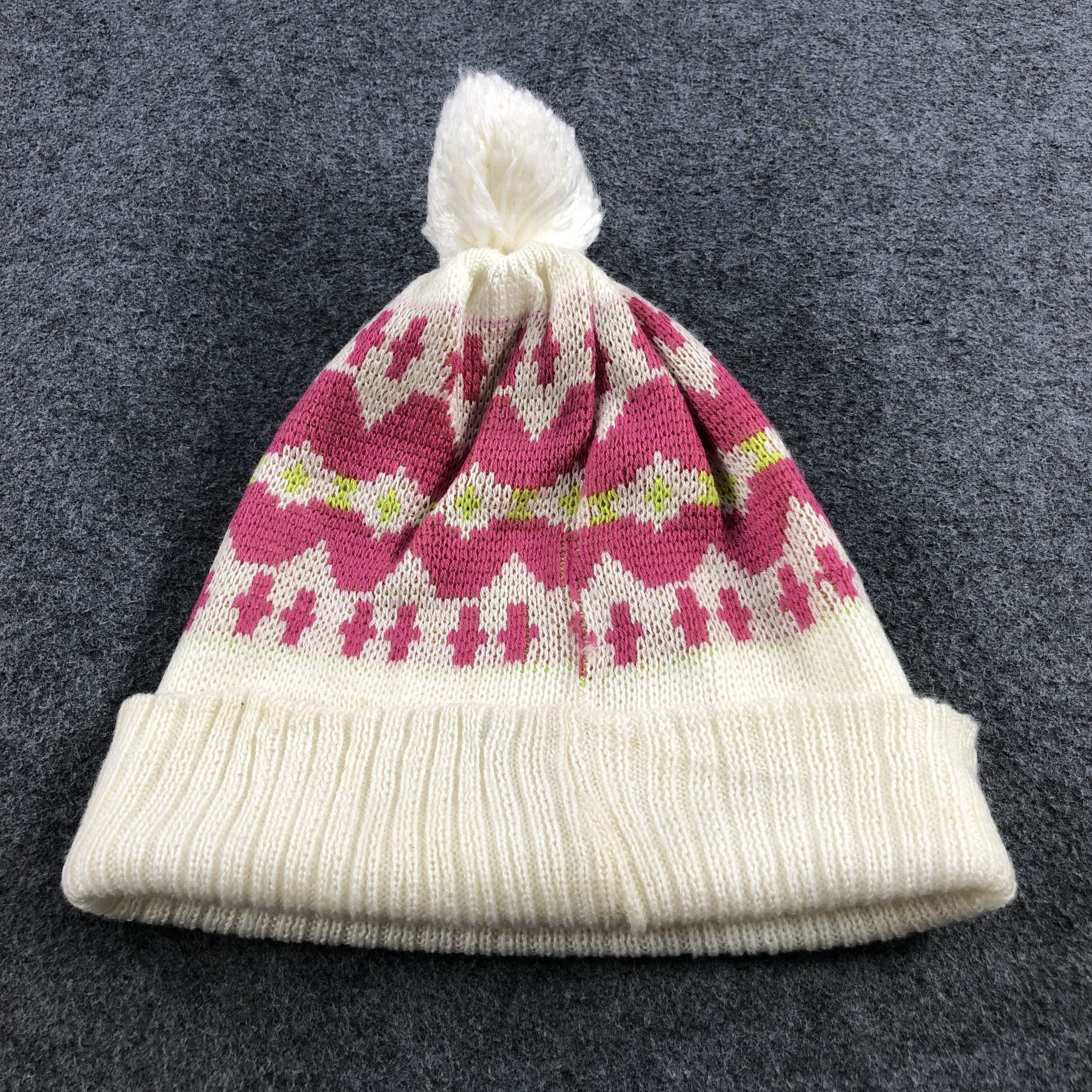 Vintage Pinkish Bobble Beanie Snowcap Snow Hat B135 Size ONE SIZE - 4 Thumbnail