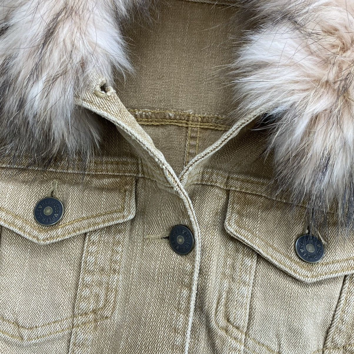 If Six Was Nine 2000s Japanase Brand Ifsixwasnine Lgb Punk Fur Denim Jacket Size S / US 4 / IT 40 - 4 Thumbnail