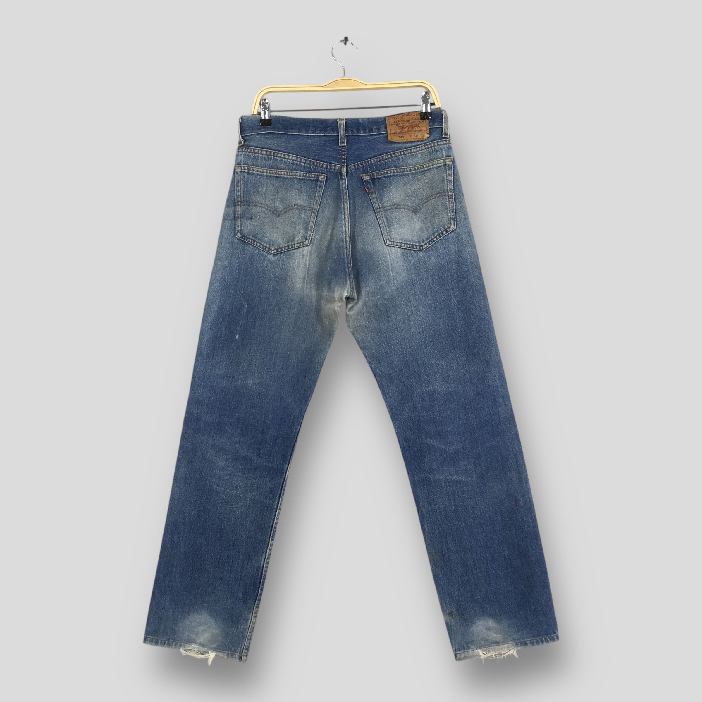 Levi's Size 31x29 Vintage 80s Levi's 501 Faded Blue Jeans S1632 Size US 31 - 7 Thumbnail