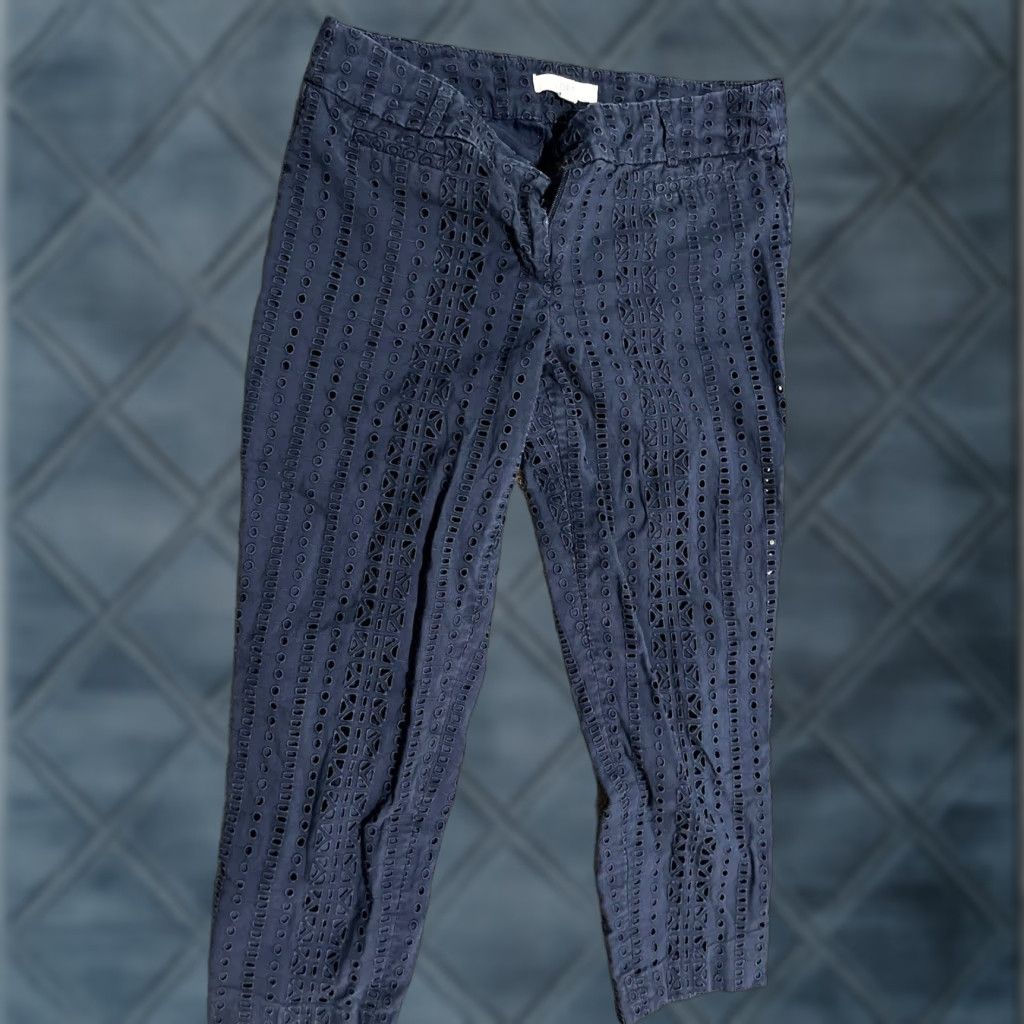 Loft LOFT Riviera Navy Blue Slim Cropped Pants 4 Petite 4P Lined Women’s Shorts & Pants Pants Size 27" / US 4 / IT 40 - 1 Thumbnail