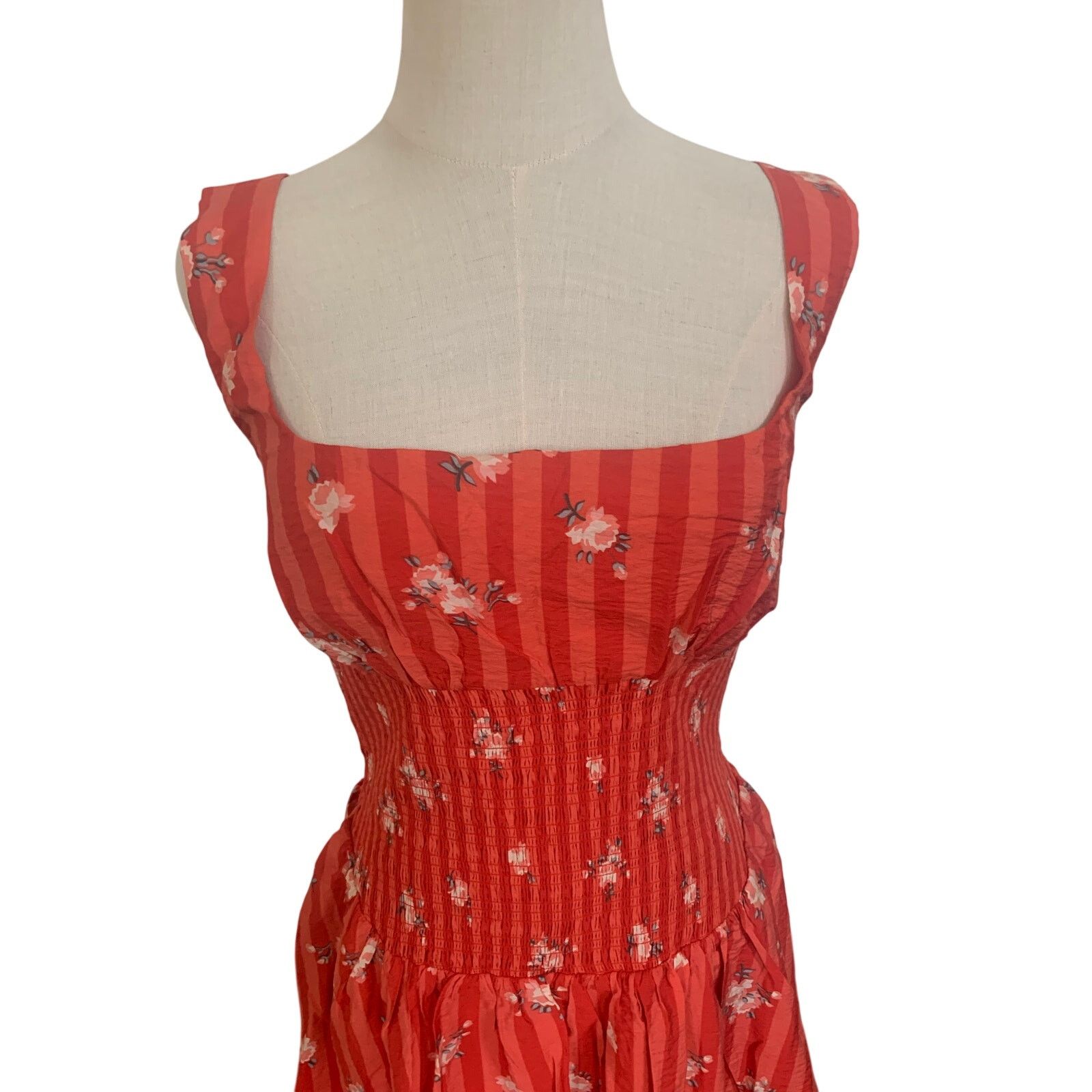 Anthropologie NWT By Anthropologie Square-Neck Smocked Mini Dress Size M / US 6-8 / IT 42-44 - 4 Thumbnail