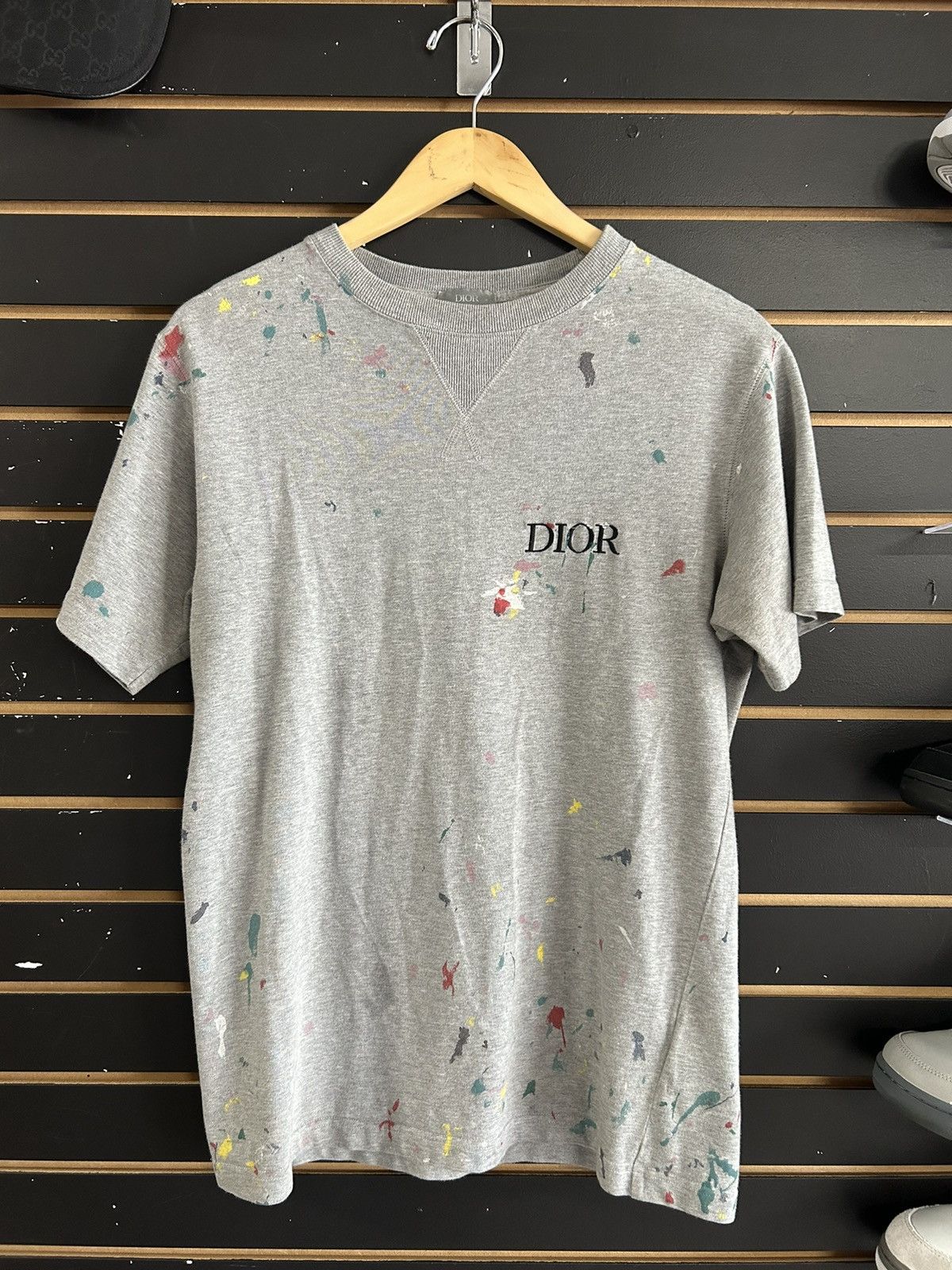 Dior Grey Dior paint splatter shirt Size US S / EU 44-46 / 1 - 1 Thumbnail