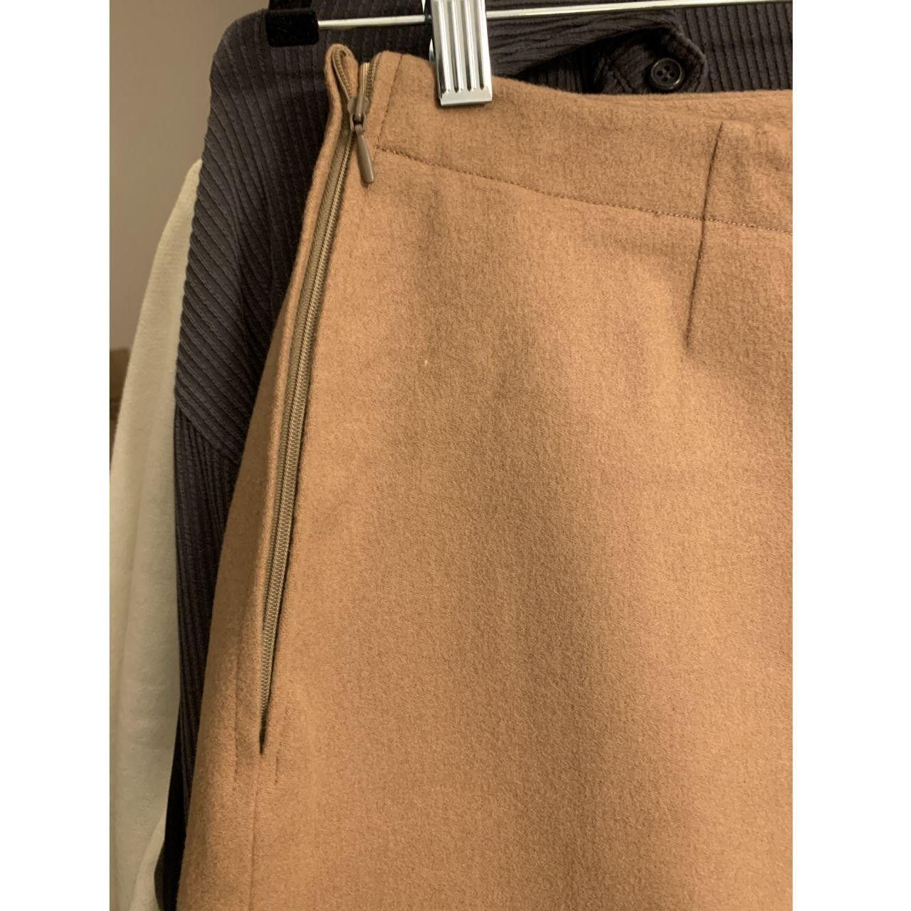 Marimekko 70s Marimekko Design Research Tan Wool Felt Pleat Skirt Size 27" / US 4 / IT 40 - 7 Thumbnail