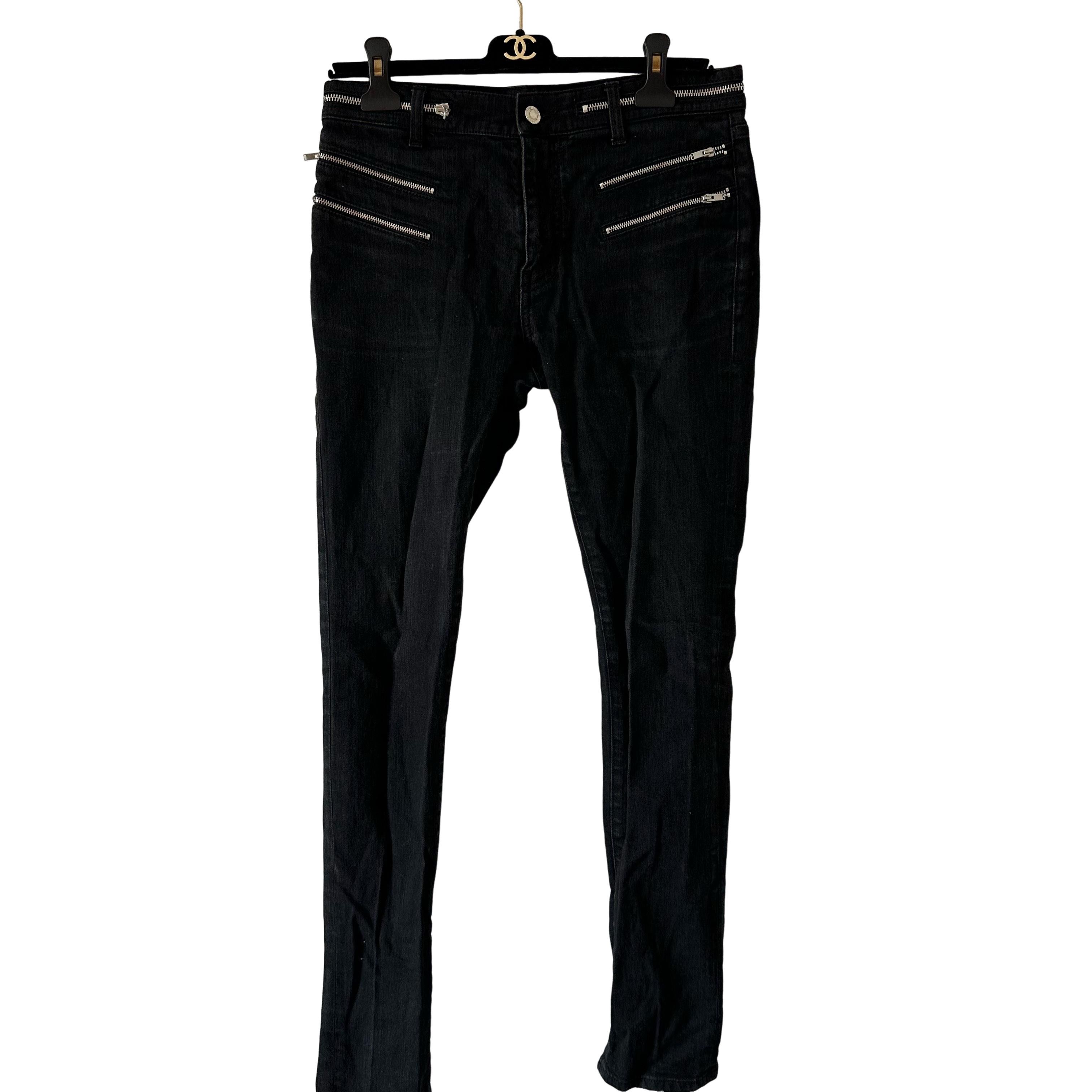 Saint Laurent Paris saint laurent five-zip black denim pants | Grailed