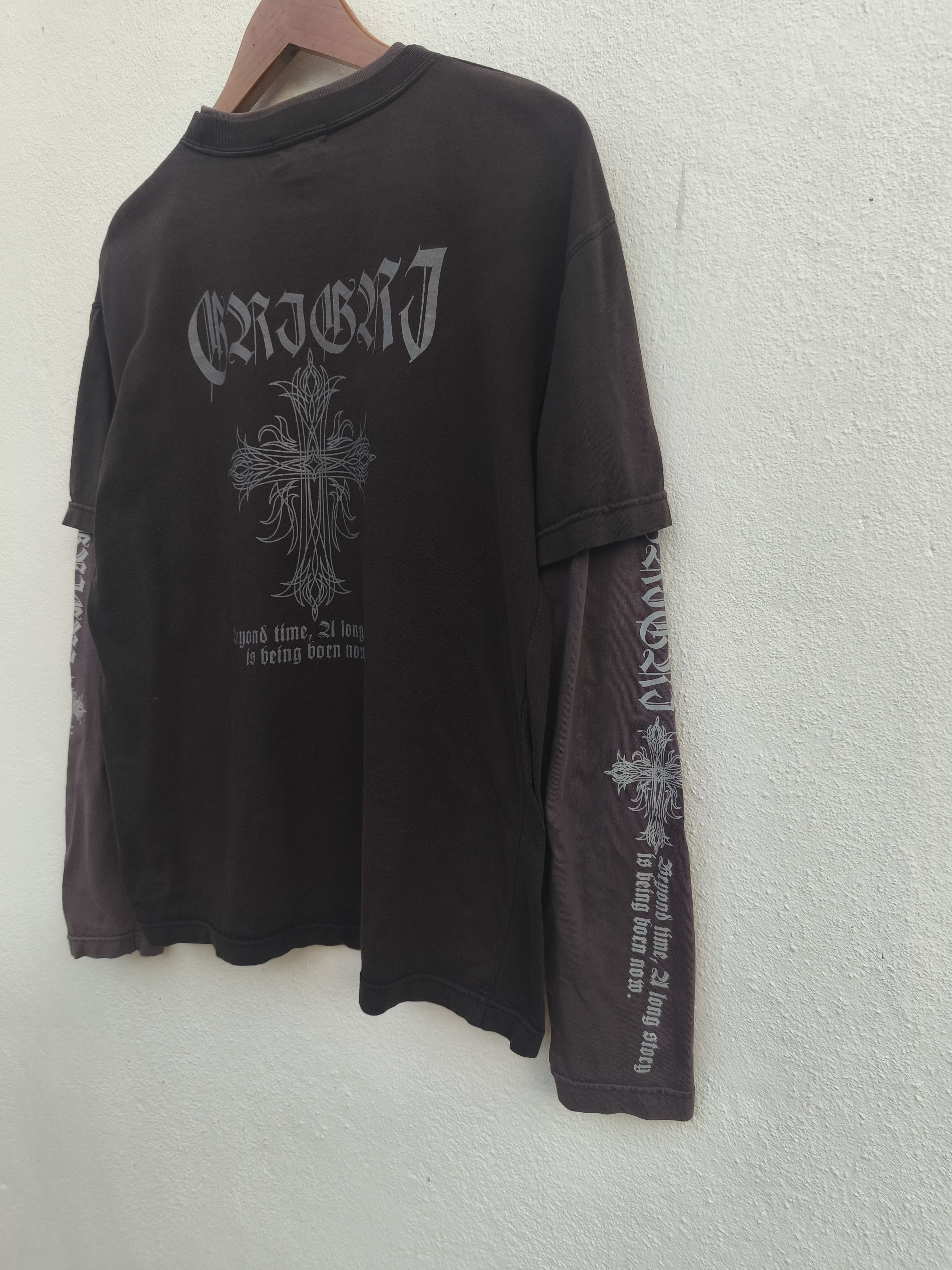 Beauty Beast 🔥 Vtg y2k Ori Ori gothic double sleeve chrome heart Size US M / EU 48-50 / 2 - 3 Thumbnail