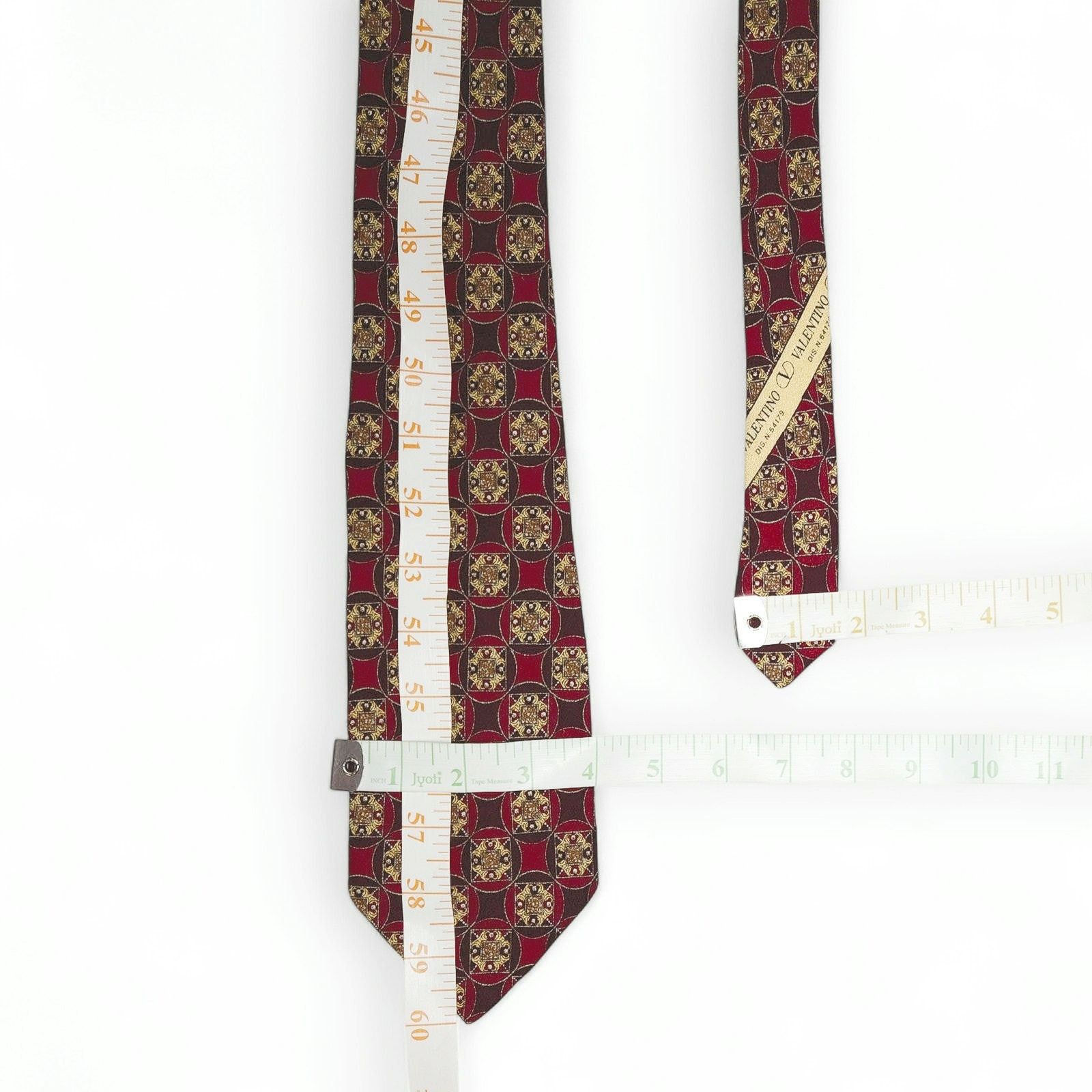 Valentino VTG EUC Valentino Cravat Hand Made Italy Silk Red Neck Tie Size ONE SIZE - 3 Thumbnail
