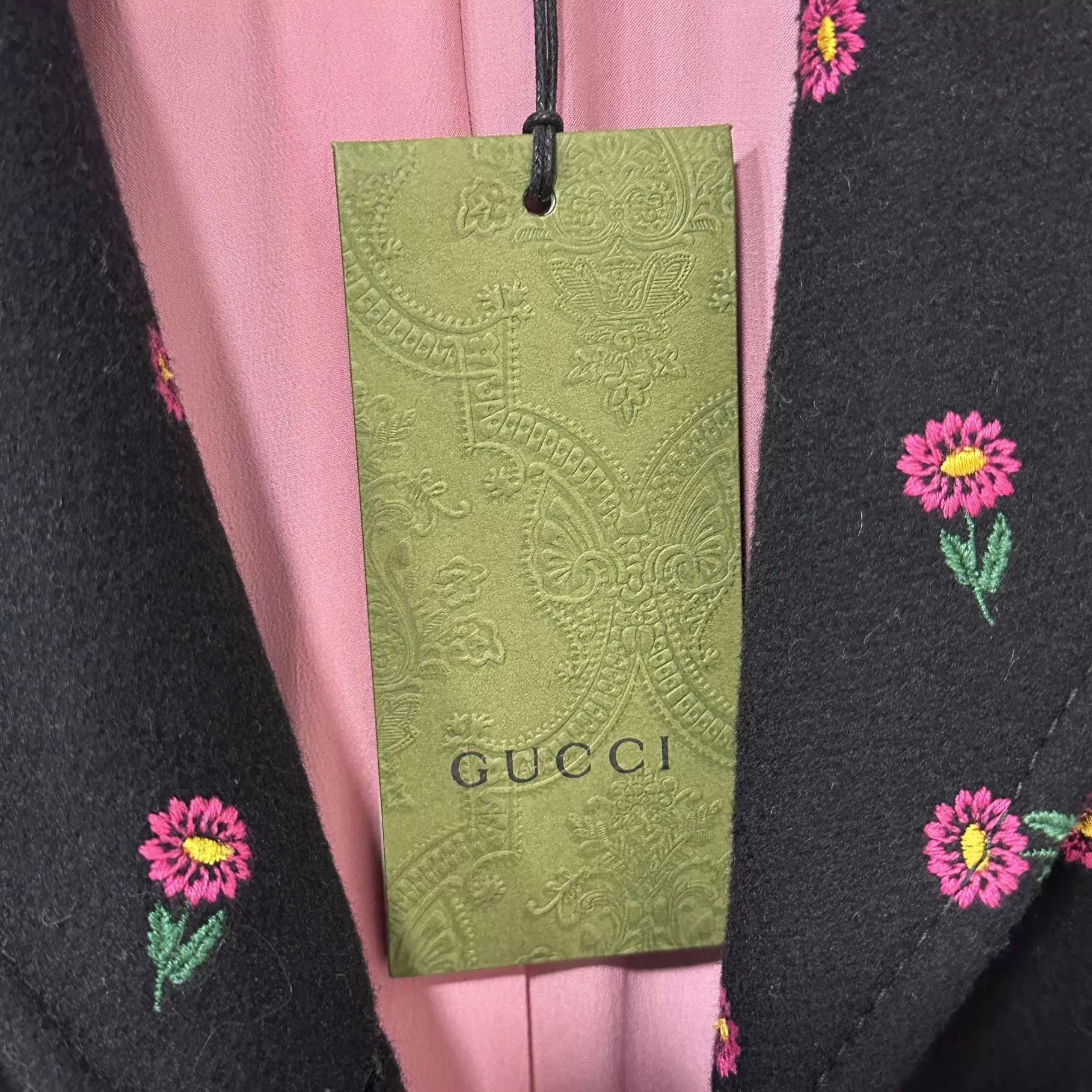 Gucci GUCCI Floral Embroidered All Over Print Wool Coat 38 Size XS / US 0-2 / IT 36-38 - 4 Thumbnail