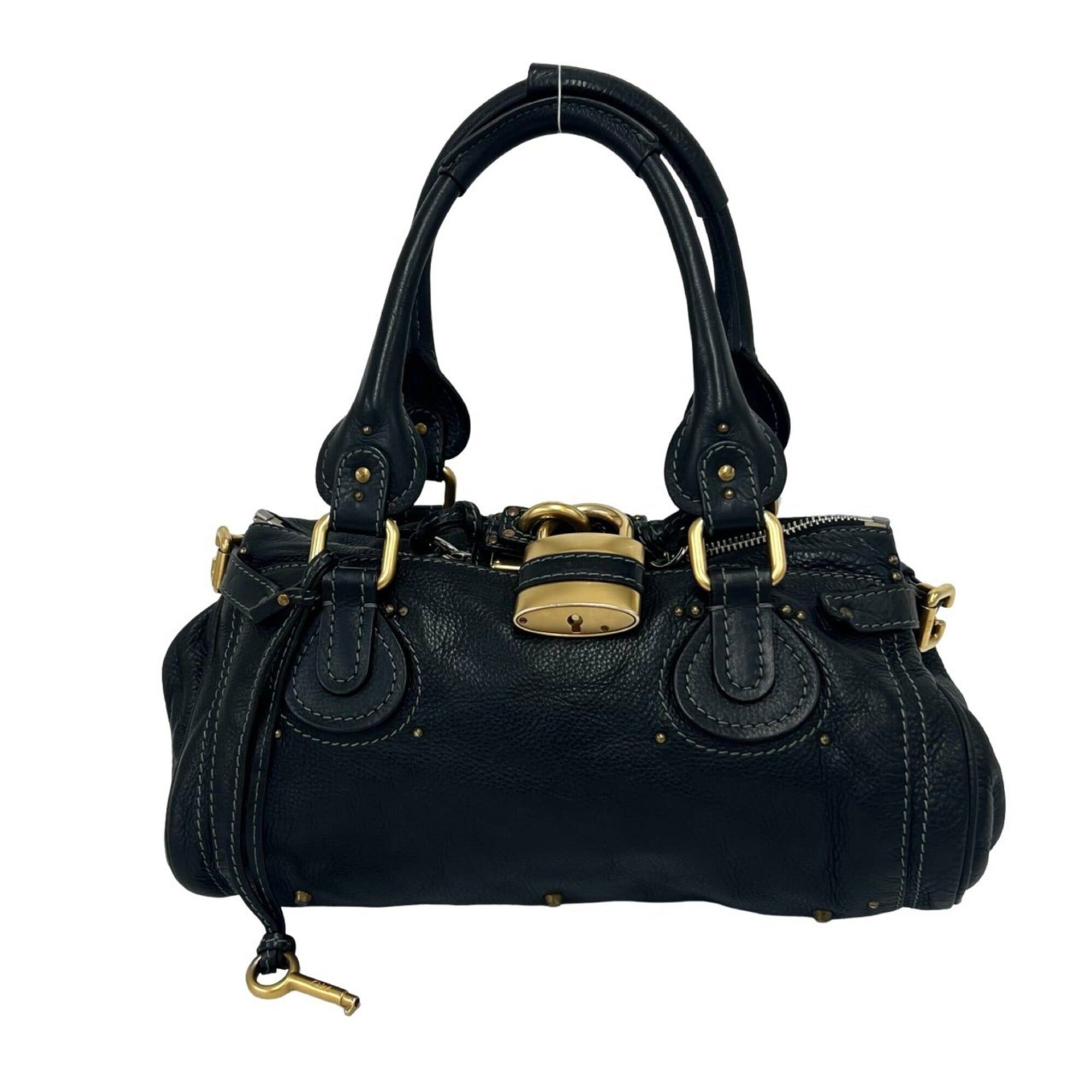 Chloe Chloé Chloe Vintage Paddington Leather Handbag Boston Bag Black 67695 Size ONE SIZE - 1 Thumbnail