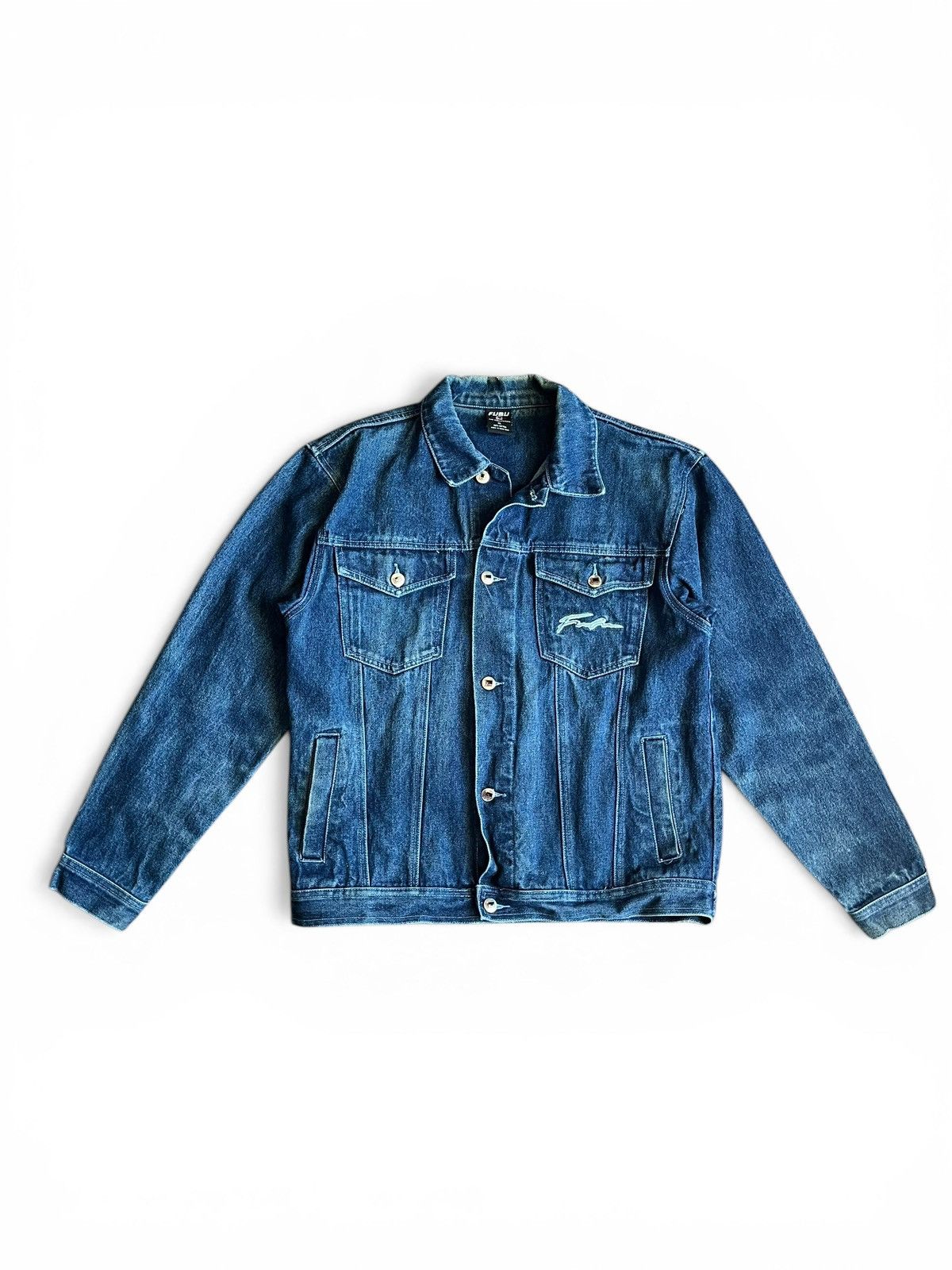 Fubu Vintage FUBU Denim Trucker Jacket Blue XL Y2K Size US XL / EU 56 / 4 - 1 Thumbnail
