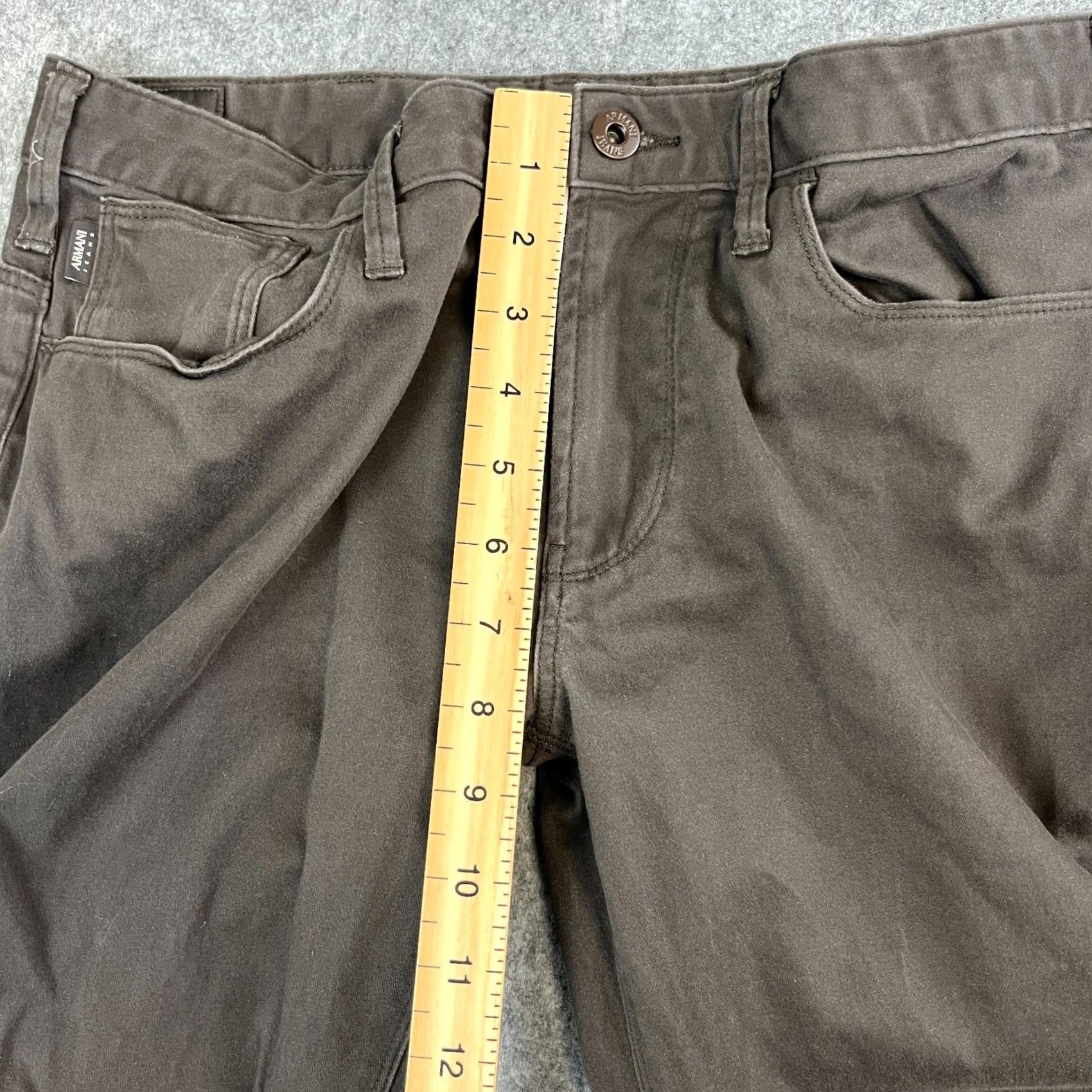 Armani ARMANI Chino Trousers Pants Slim Tapered Fit 30 Brown Cotton Elastane Flat Front 5-Pocket Mens Jeans J06 Vintage No Size US 30 / EU 46 - 5 Thumbnail