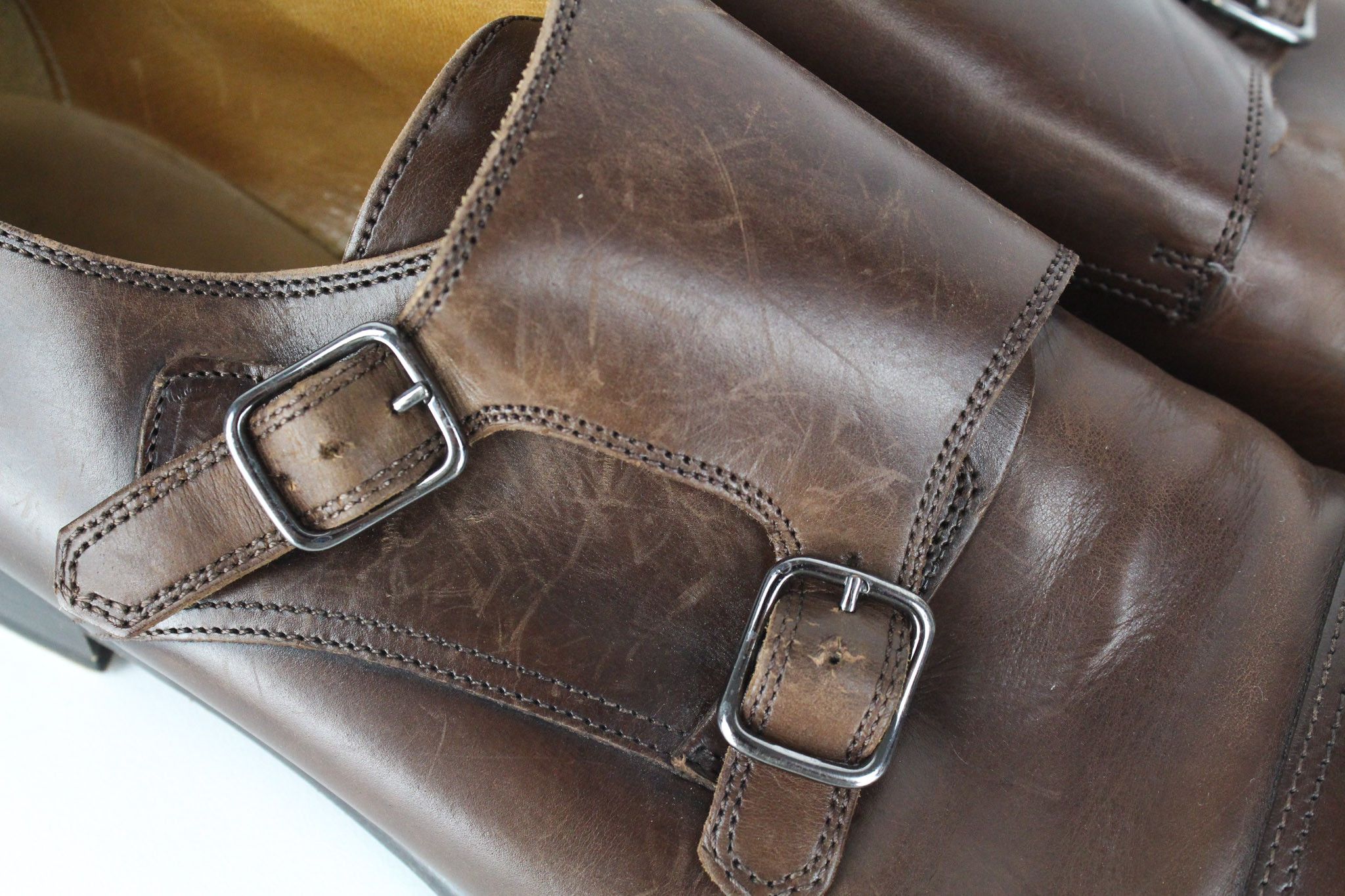 Suitsupply EU42.5 Mid Brown Leather Double Monk Shoes 73290 Size US 9.5 / EU 42-43 - 10 Thumbnail
