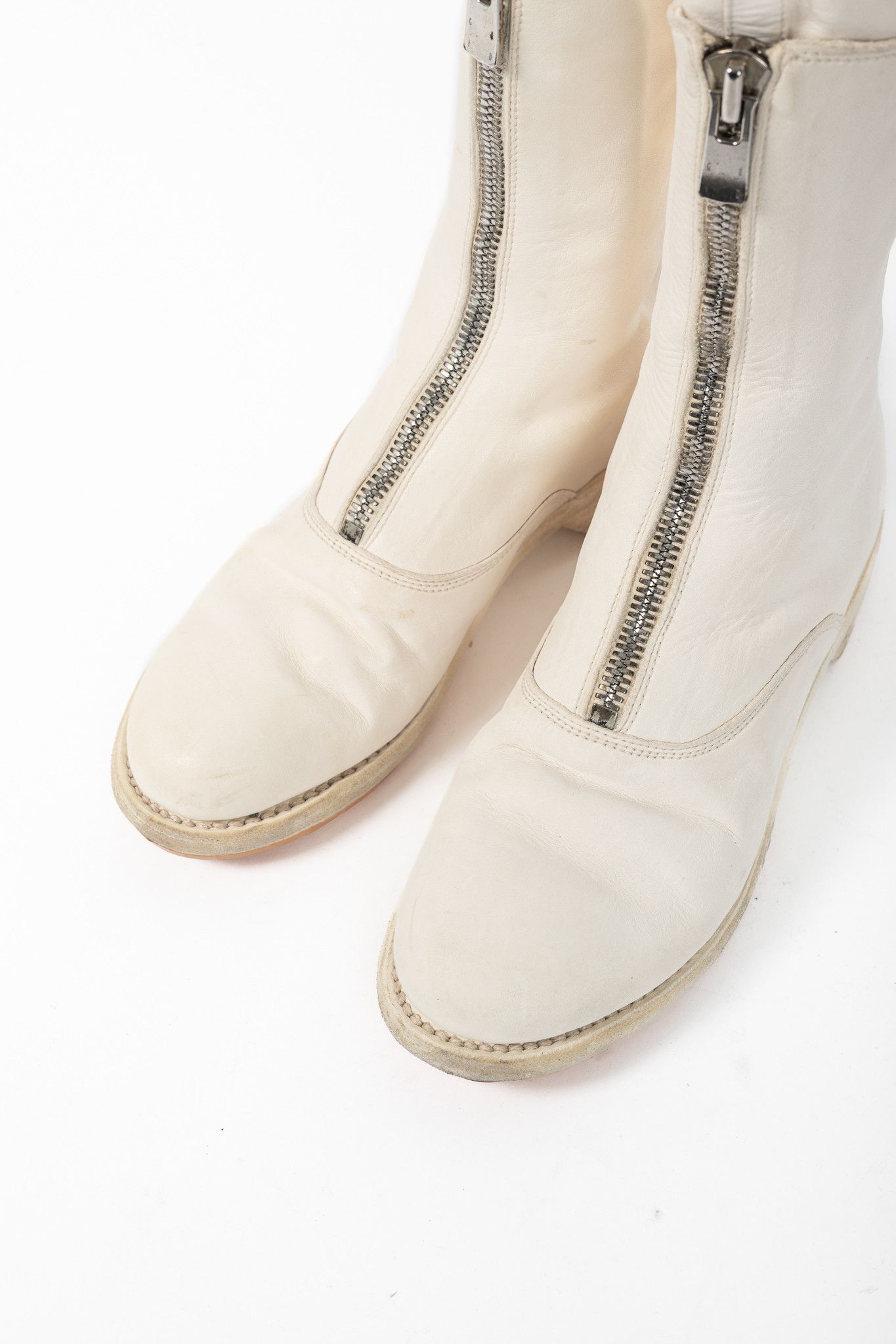 Guidi Guidi 310 White Front-Zip Calf-Length Army Boots Size US 5.5 / IT 35.5 - 6 Thumbnail
