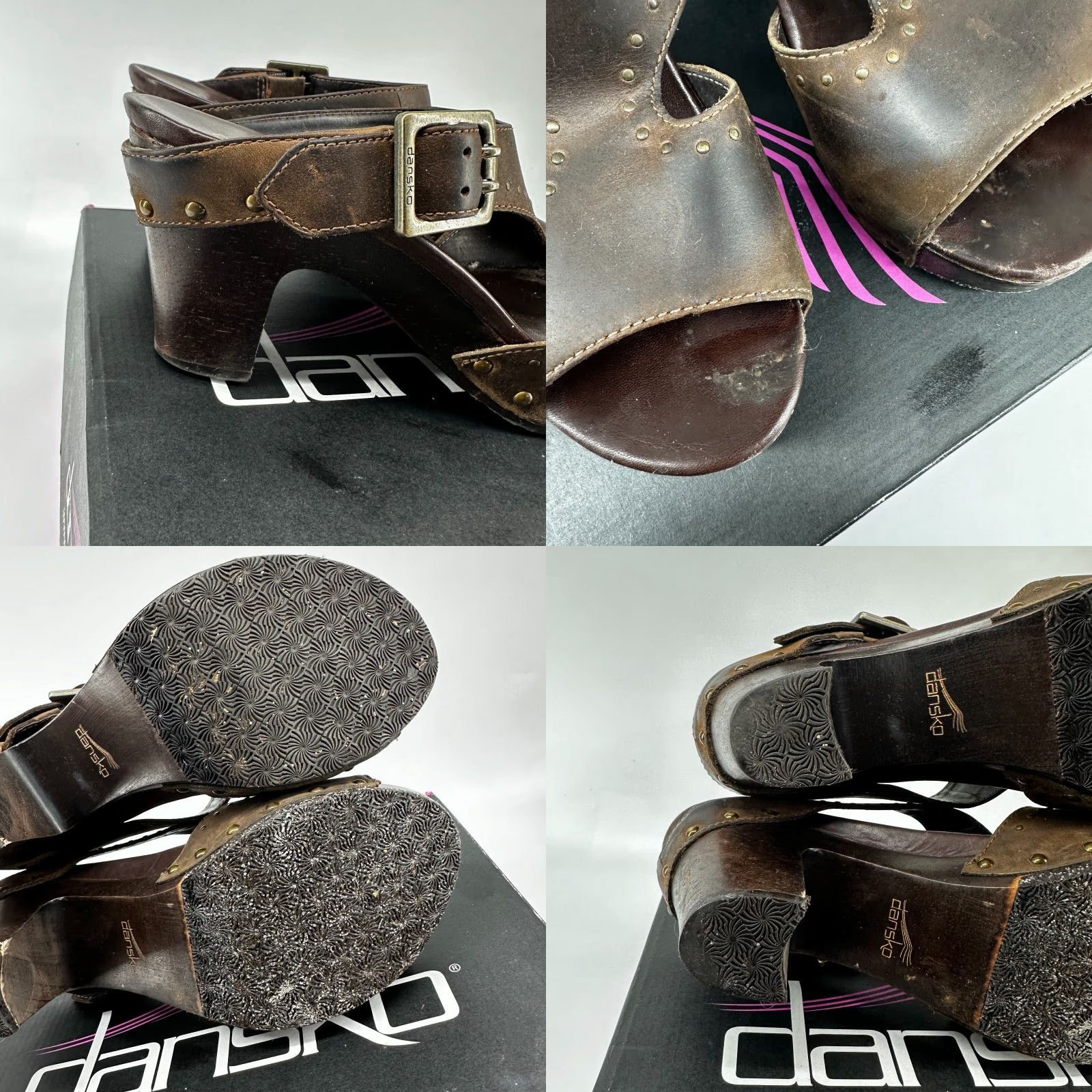 Dansko Dansko Sandal Womens 39 Leather Brown Slip On Casual Comfort Classic Ripley Crazy Horse Slide Shoes Size US 7 / IT 37 - 8 Thumbnail
