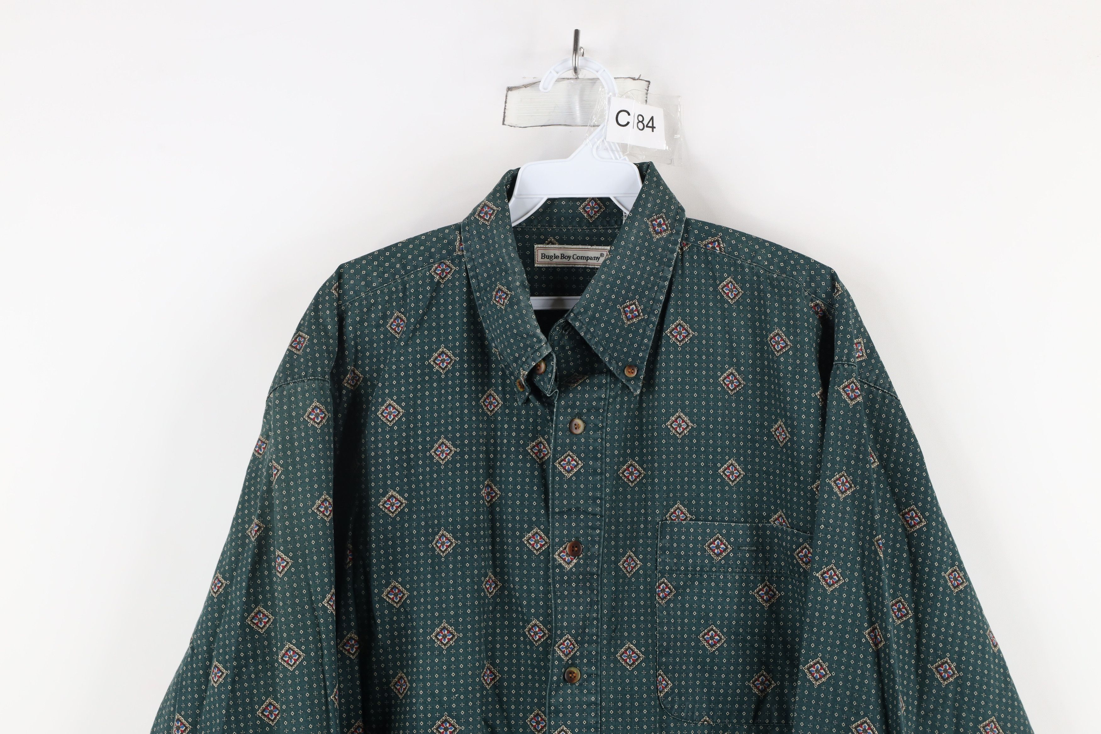 Vintage Vintage 90s Streetwear Geometric Diamond Button Down Shirt Size US L / EU 52-54 / 3 - 2 Thumbnail