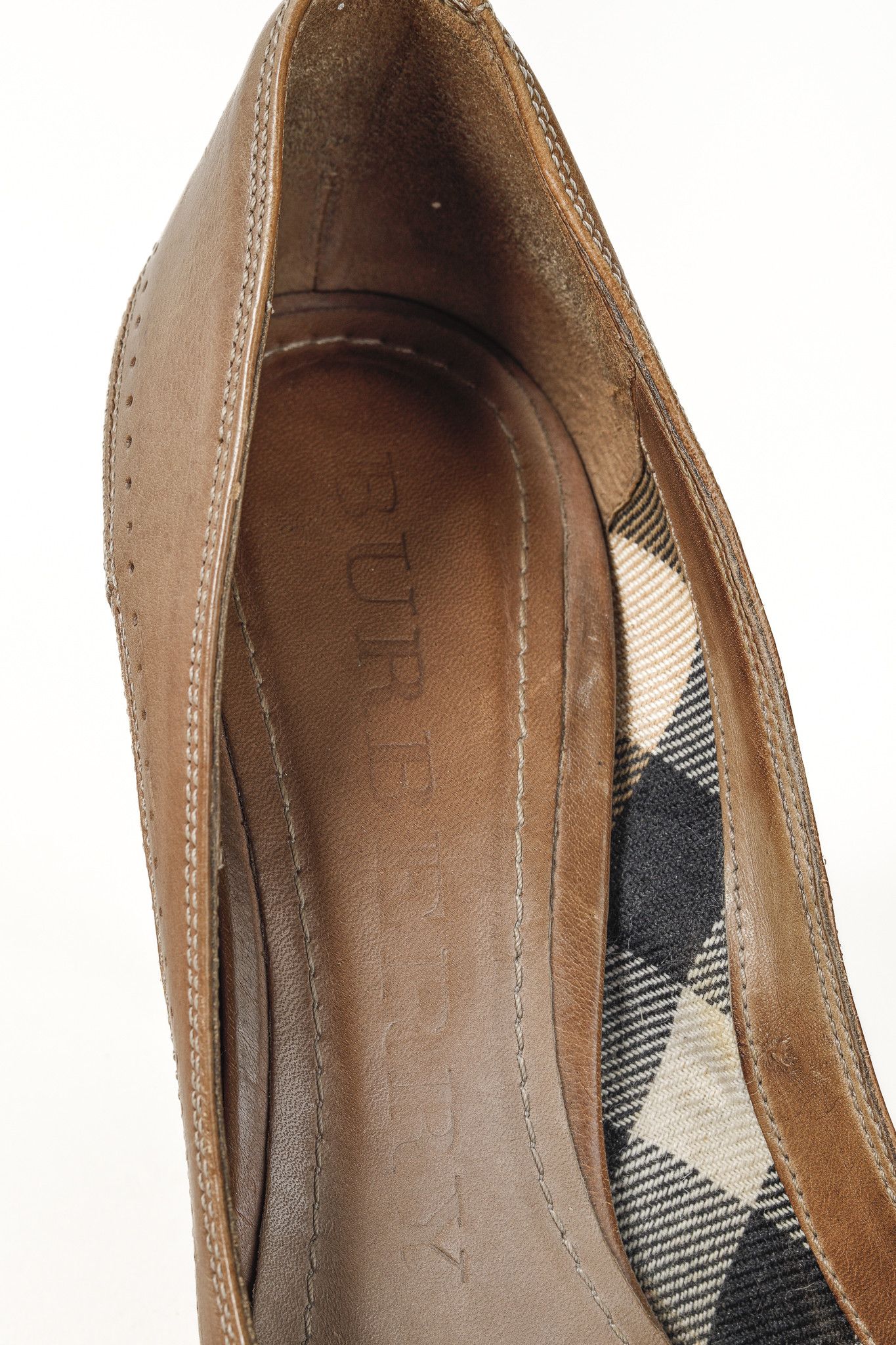 Burberry Burberry Bridle Leather Stawell 100 Taupe Brogue Pump Size US 6.5 / IT 36.5 - 9 Thumbnail