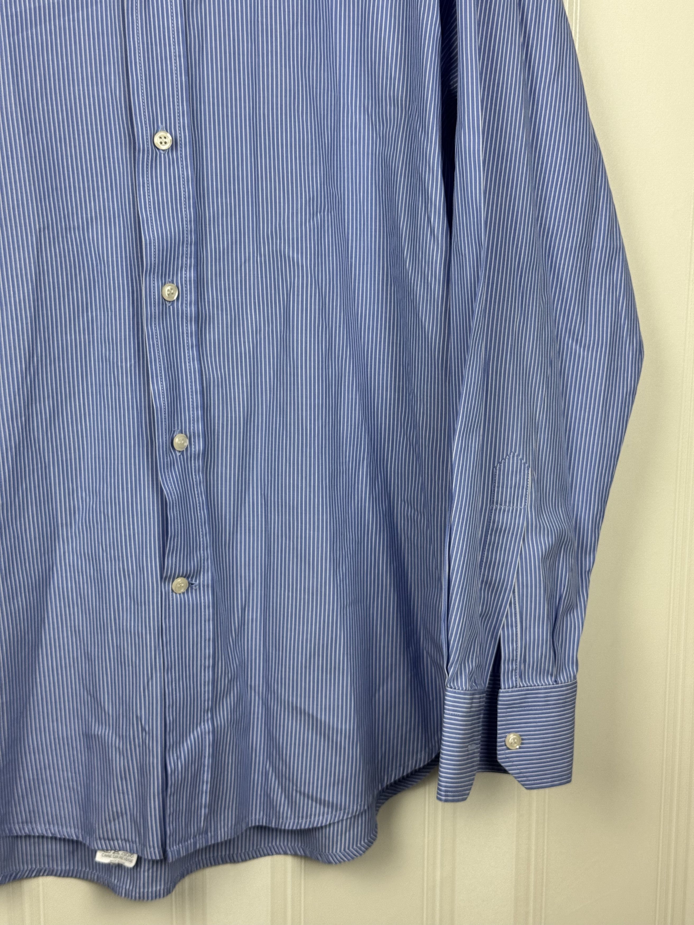 Boggi Boggi Milano Blue Striped Shirt Size 42 100% Cotton Size US XS / EU 42 / 0 - 5 Thumbnail