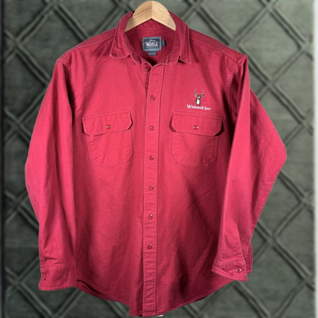 Vintage VINTAGE Woolrich Shirt Men Red Cotton USA Made XL Long Sleeve Button-Up Shirt Size US XL / EU 56 / 4 - 1 Thumbnail