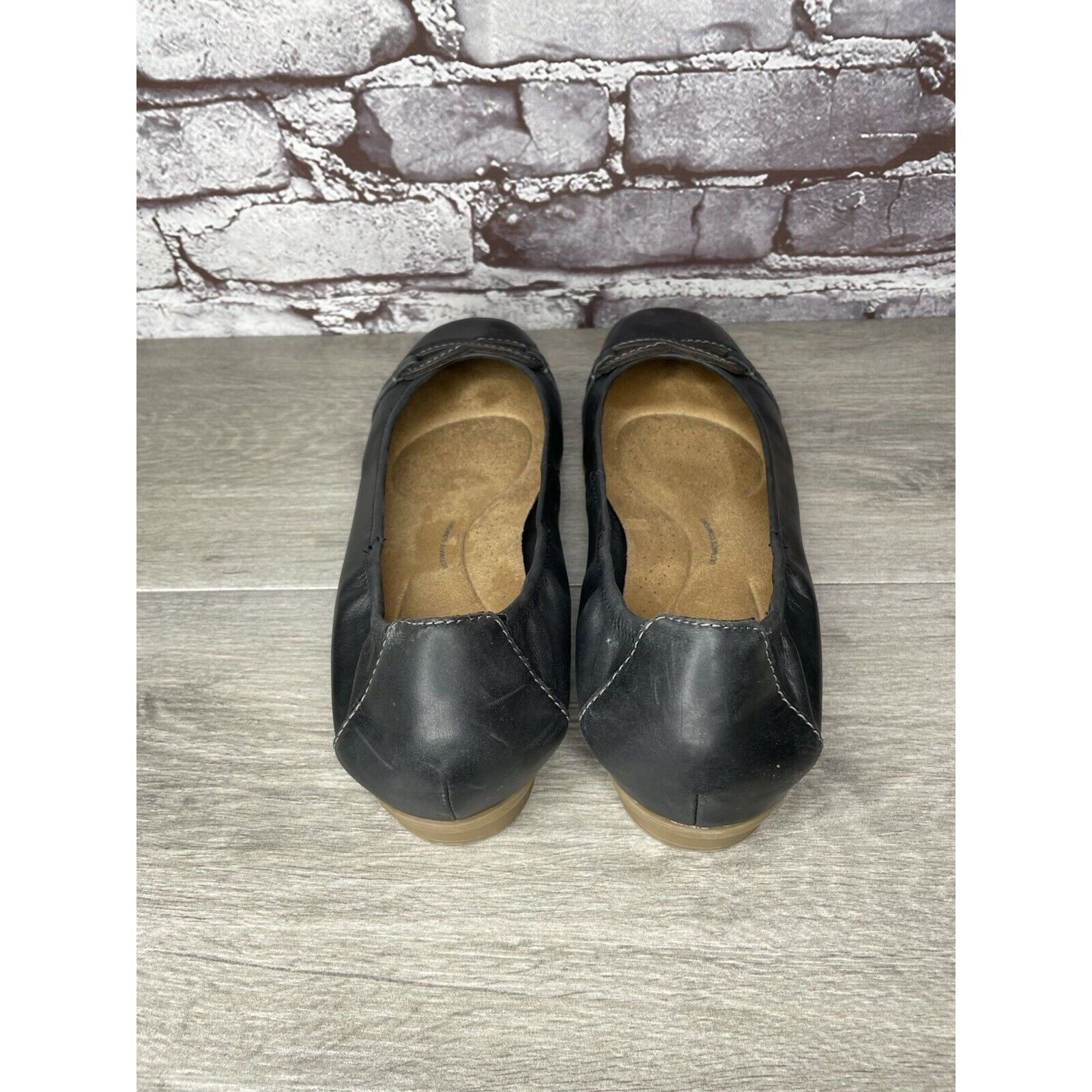 Clarks Clarks Collection Black Leather Slip On Flats Shoes Women Sz Size US 11 / IT 41 - 5 Thumbnail
