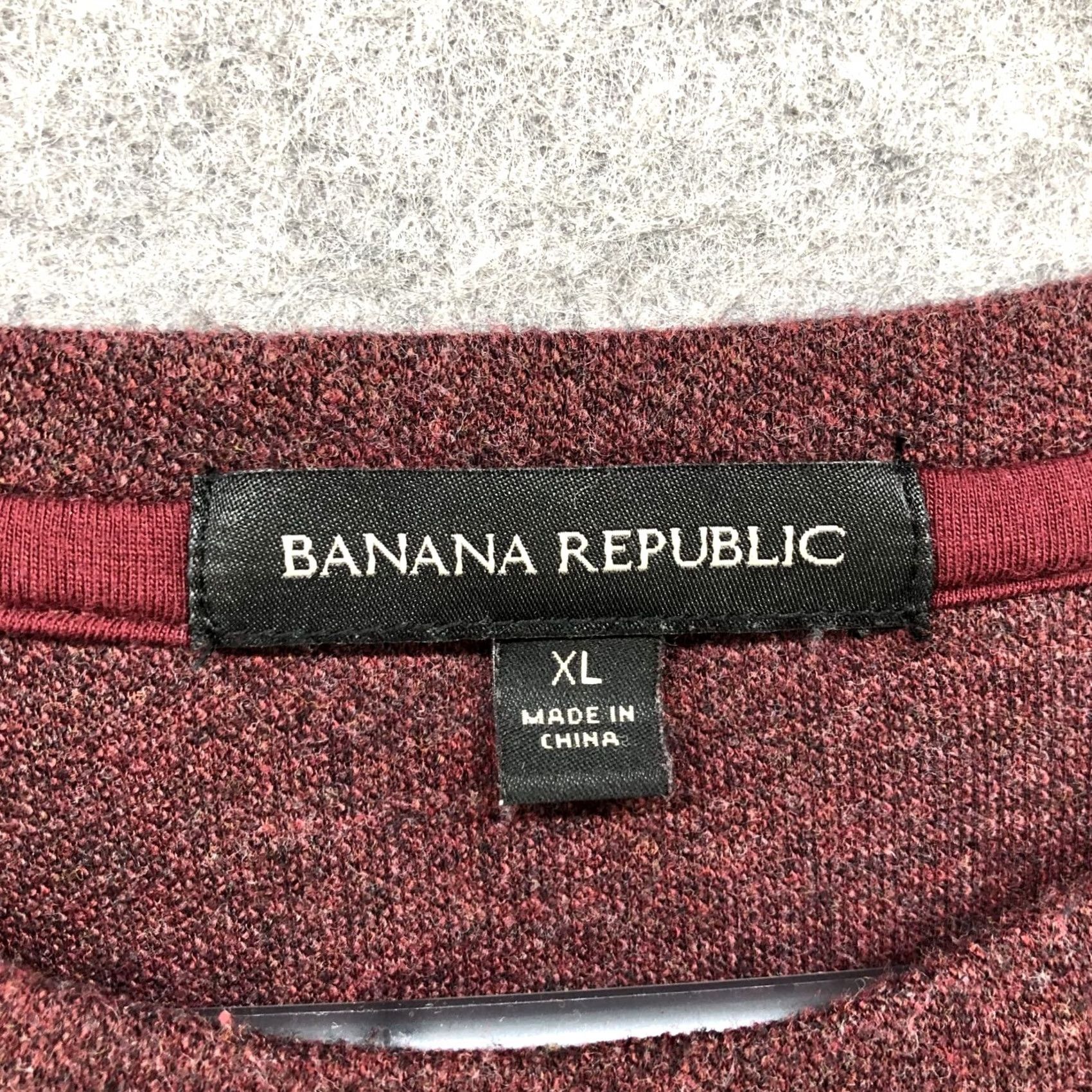 Banana Republic Banana Republic Sweatshirt Mens XL Wine Red Crewneck Pullover Knit Wool Blend Cotton Size US XL / EU 56 / 4 - 5 Thumbnail