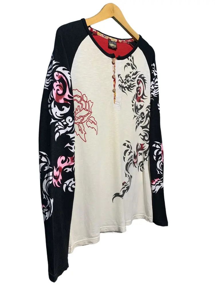Vintage 2000s DBLD JAPAN tribal dragon tatto sukajan longsleeve Size US L / EU 52-54 / 3 - 3 Thumbnail