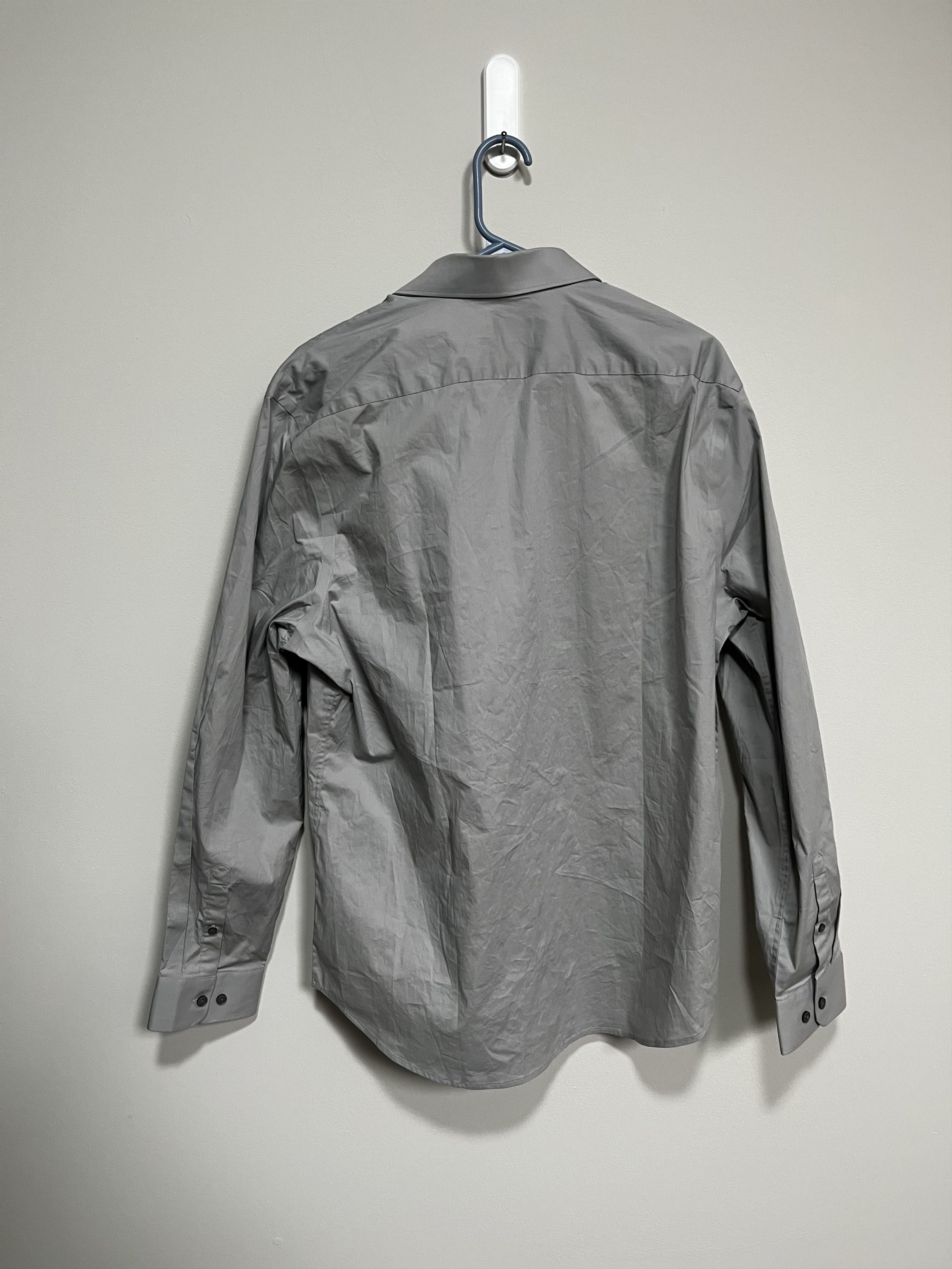 Express Express Slim 1MX Stretch Dress Shirt - Gray (L) New Size US L / EU 52-54 / 3 - 2 Thumbnail