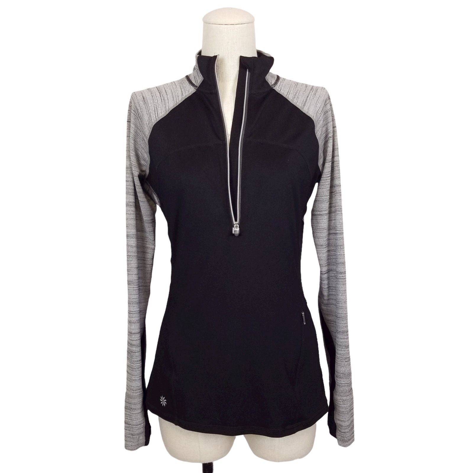Athleta Athleta Running Wild 2.0 Half Zip Pullover Top Black Gray S Size S / US 4 / IT 40 - 5 Thumbnail