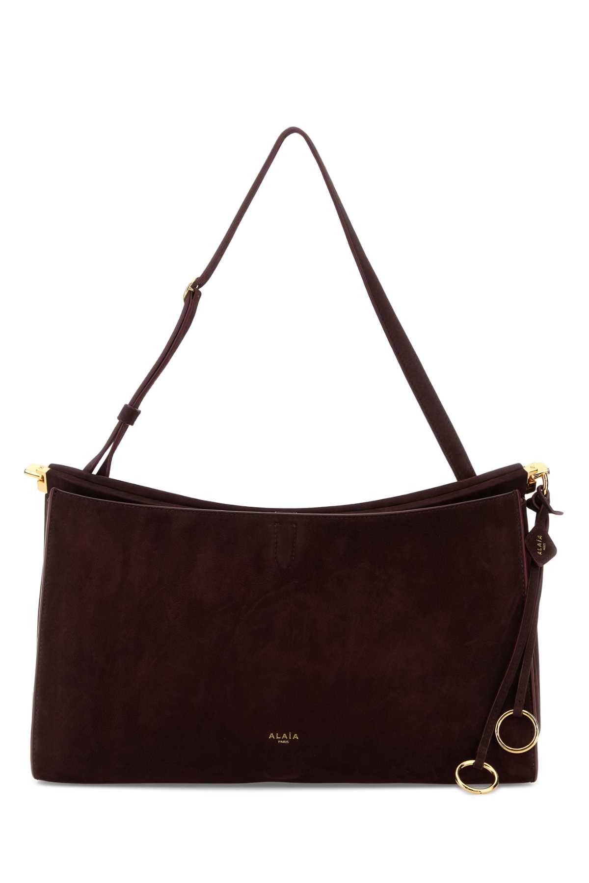 Alaia Aubergine Suede Large East West Shoulder Bag Size ONE SIZE - 1 Thumbnail