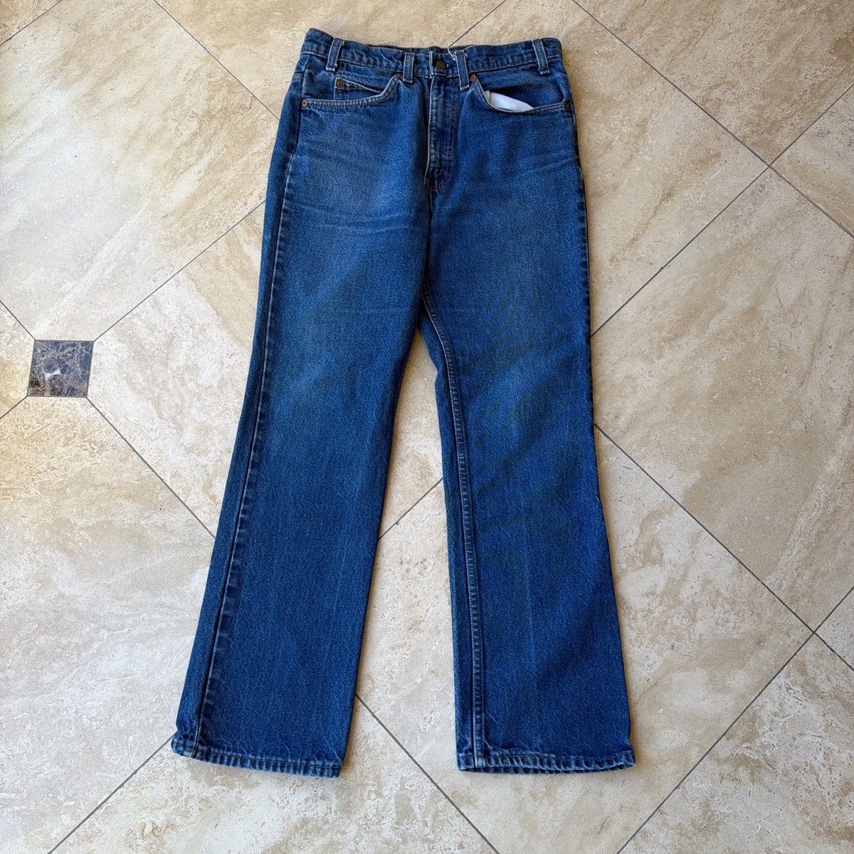 Levi's 90s vintage darkwash blue levis bootcut jeans orange tab Size US 31 - 1 Thumbnail