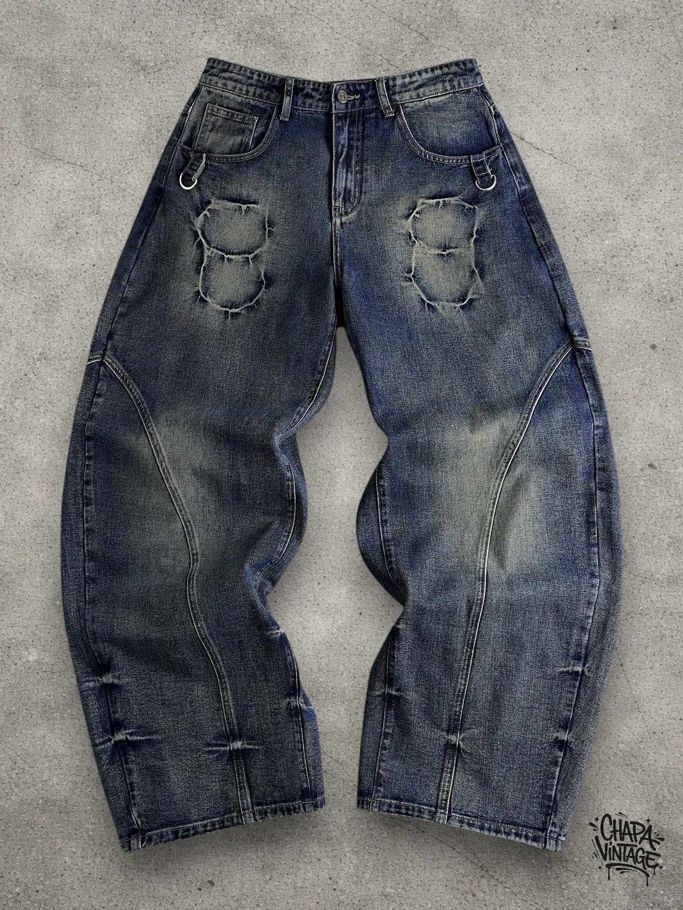 Japanese Brand Washed baggy jeans Size US 32 / EU 48 - 1 Thumbnail