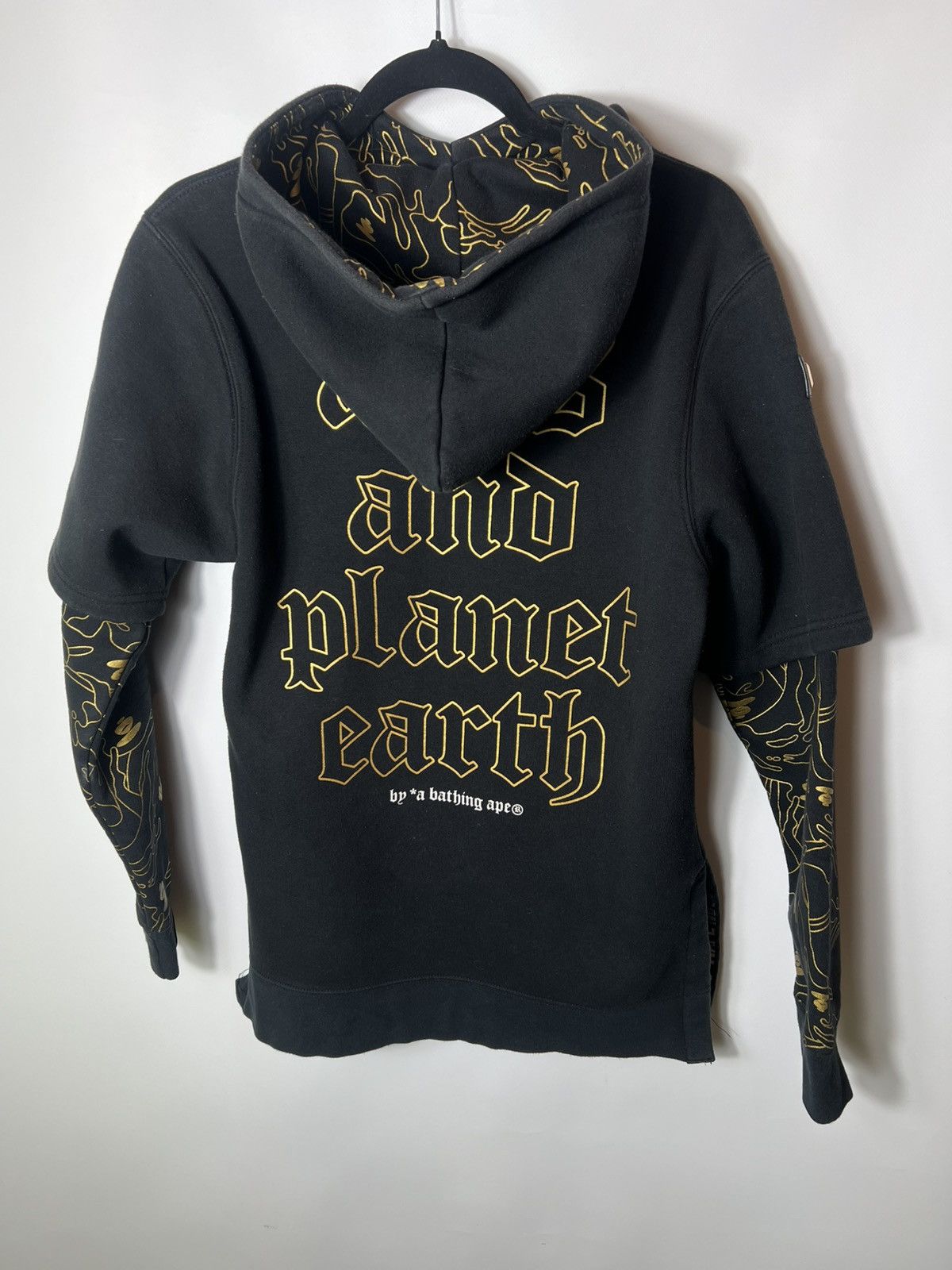 Aape Aape and Planet Earth Gold Outline Double Sleeve Hoodie Size US M / EU 48-50 / 2 - 11 Thumbnail