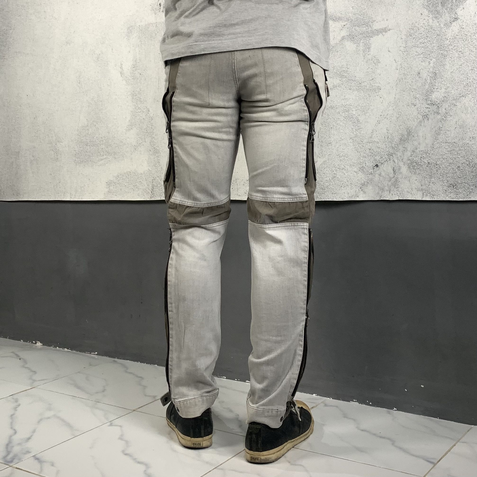 PPFM PPFM Multi Zipper Denim Biker Pants Size US 33 - 4 Thumbnail