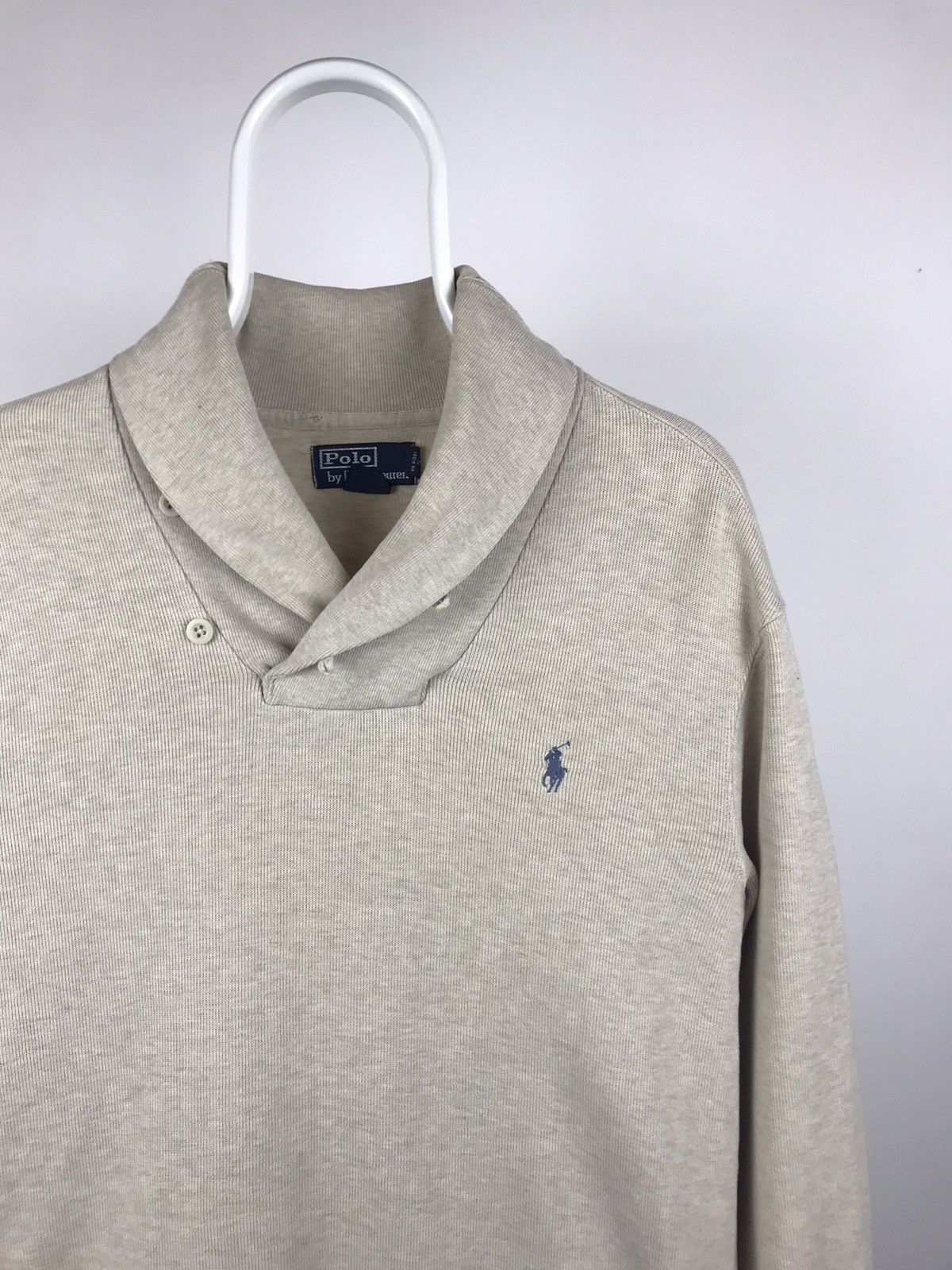 Polo Ralph Lauren × Vintage Vintage Polo Ralph Lauren Beige Cotton Jamper Size US L / EU 52-54 / 3 - 2 Thumbnail